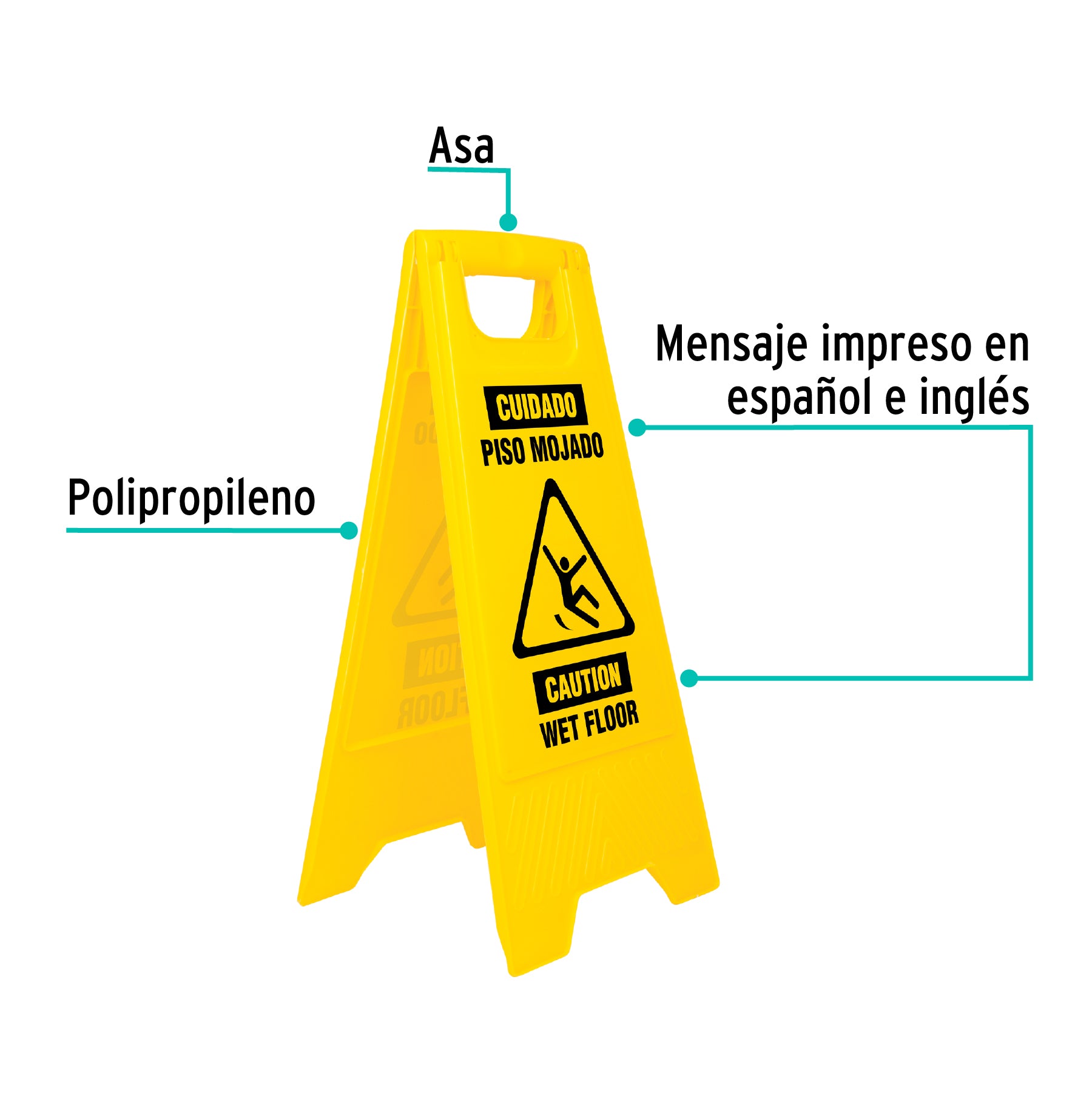 Letrero Plegable de Piso Mojado Klintek