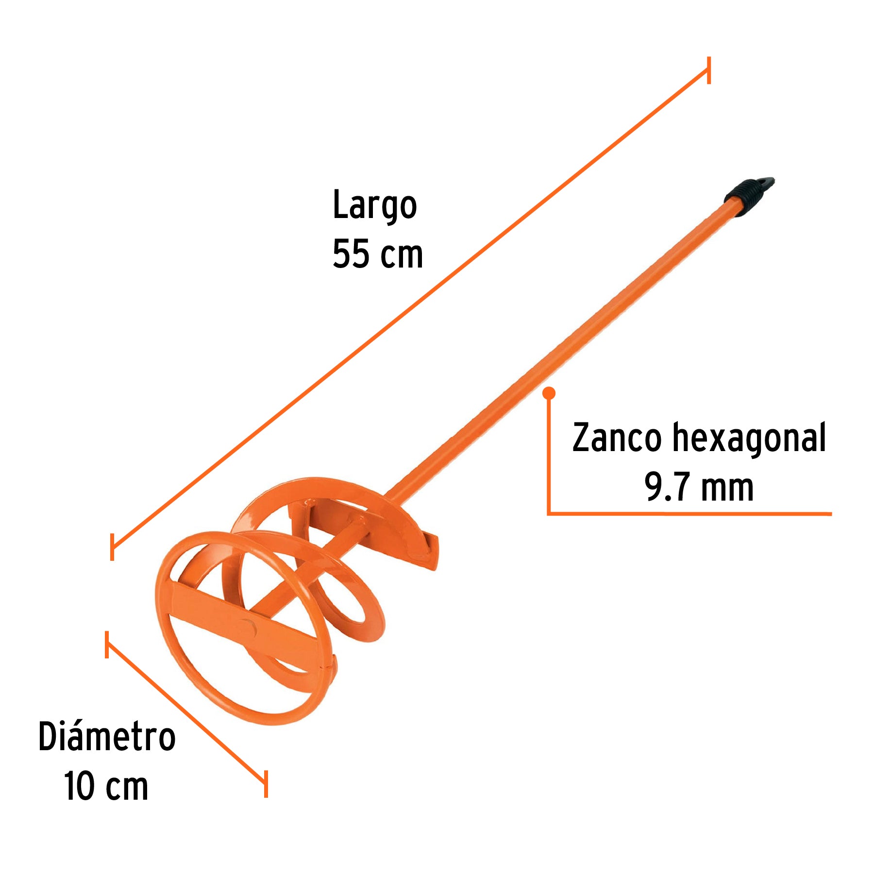 Revolvedor para Pintura 4" x 55 cms Truper