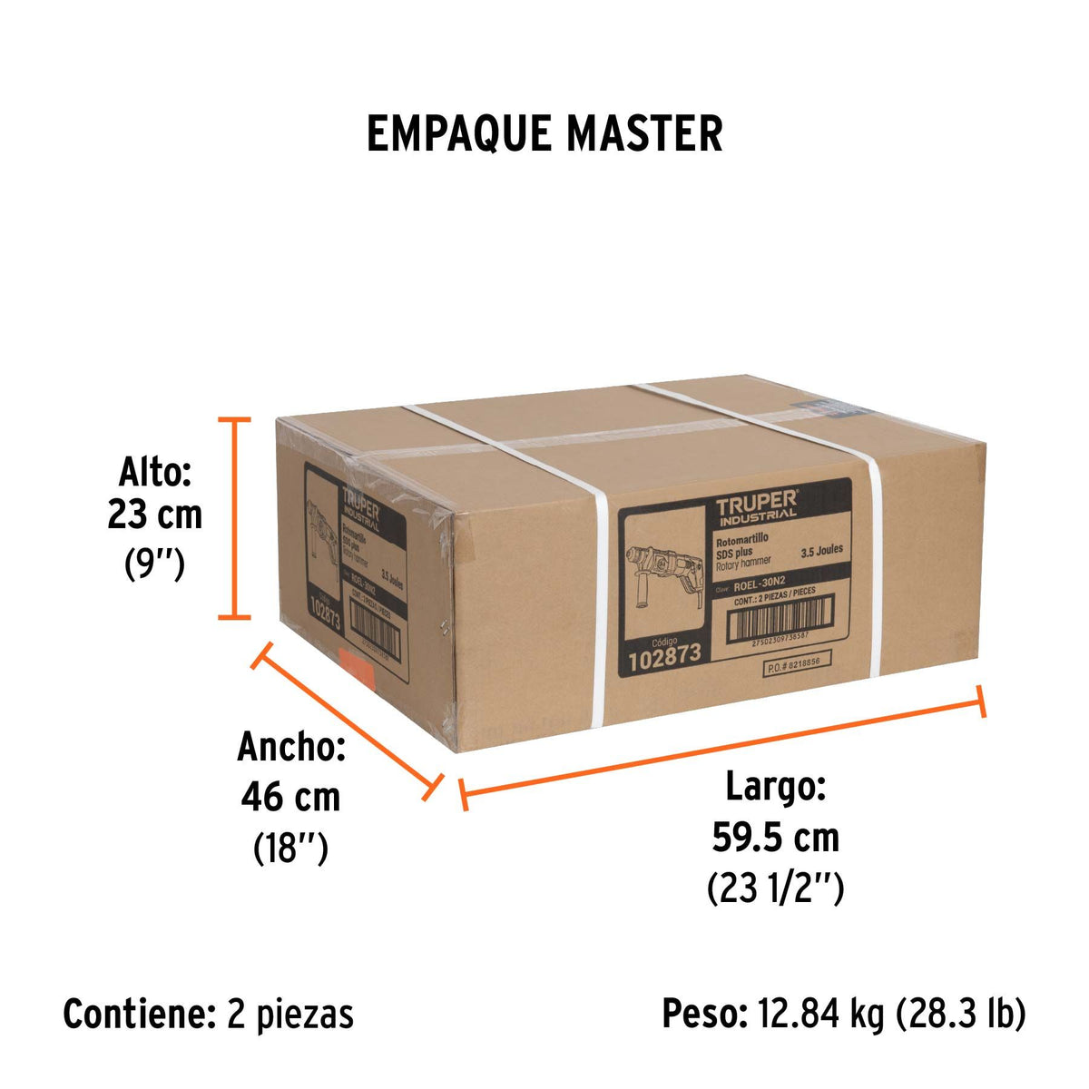 Rotomartillo SDS Plus 3.5 Joules Mango Tipo "D" TRUPER INDUSTRIAL