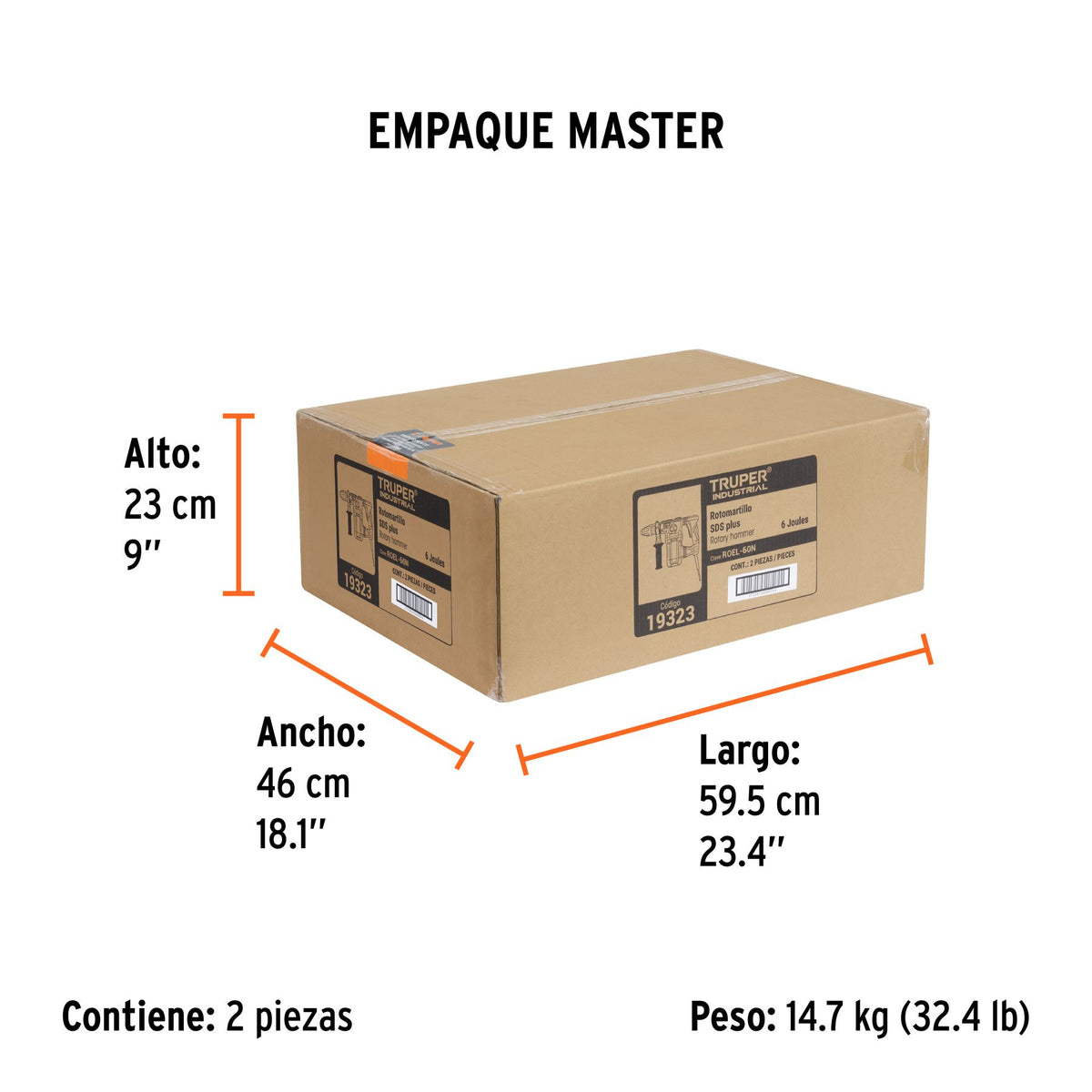 Rotomartillo SDS Plus 6 Joules TRUPER INDUSTRIAL