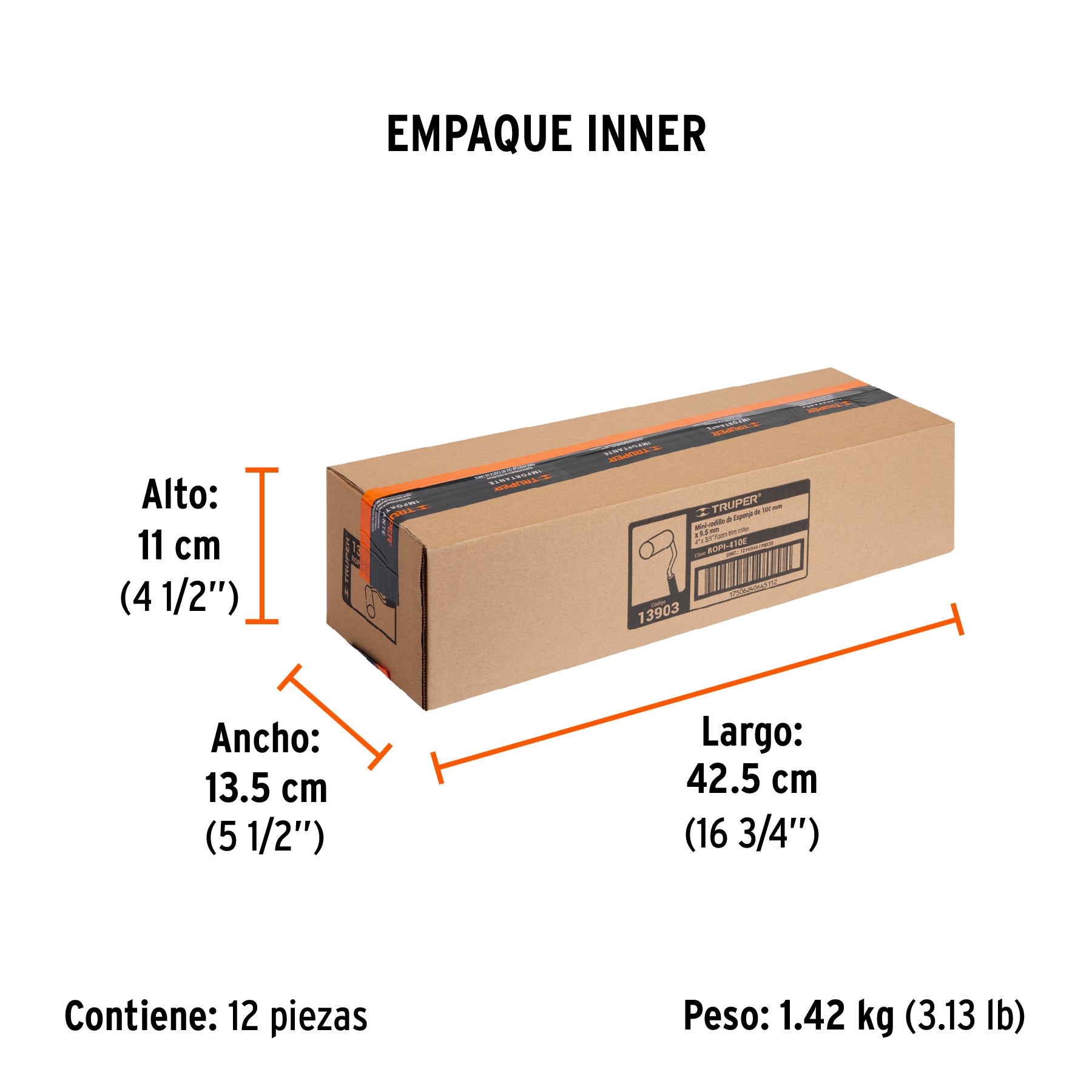 Mini Rodillo para Pintar 4" x 3/8" de Esponja Truper