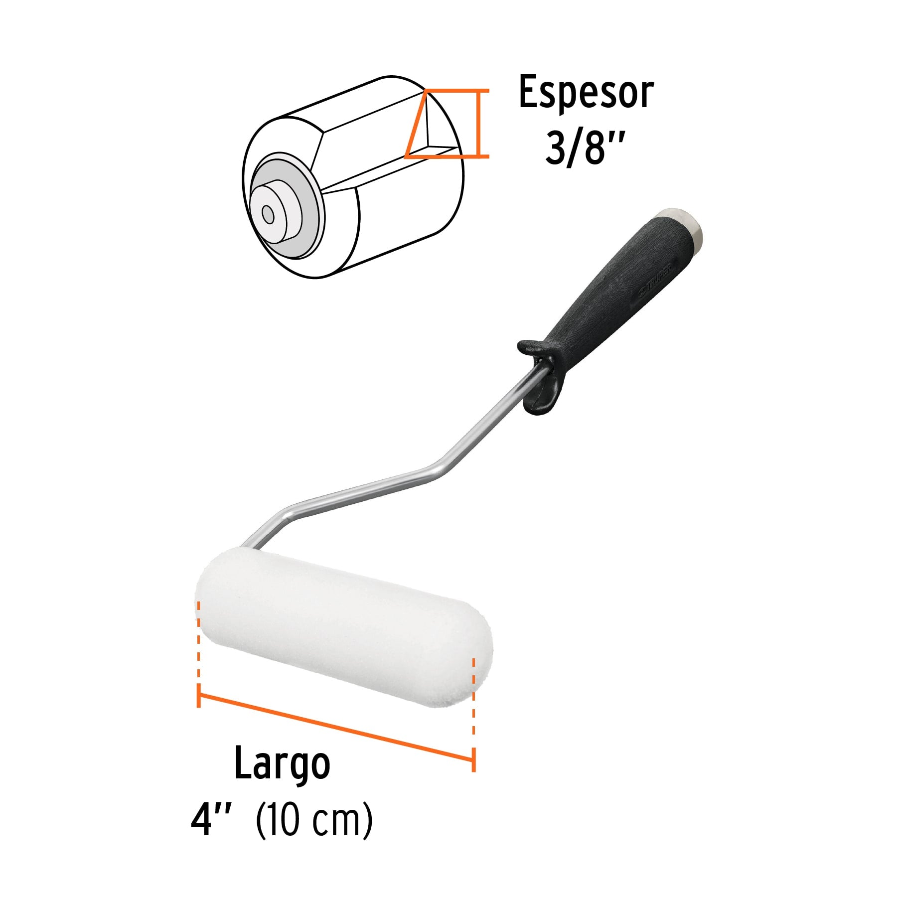 Mini Rodillo para Pintar 4" x 3/8" de Esponja Truper
