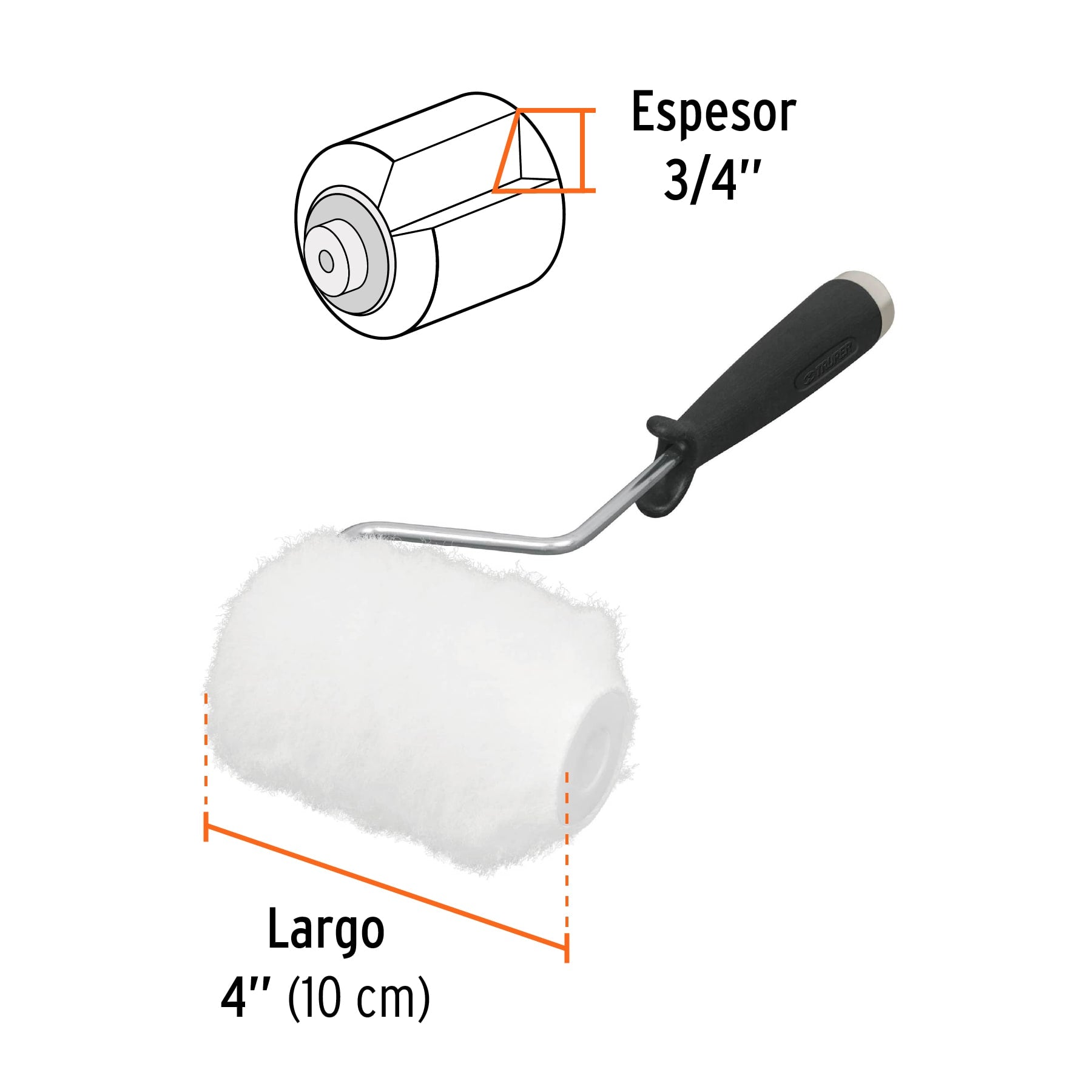 Mini Rodillo para Pintar 4" x 3/4" de Poliester Truper
