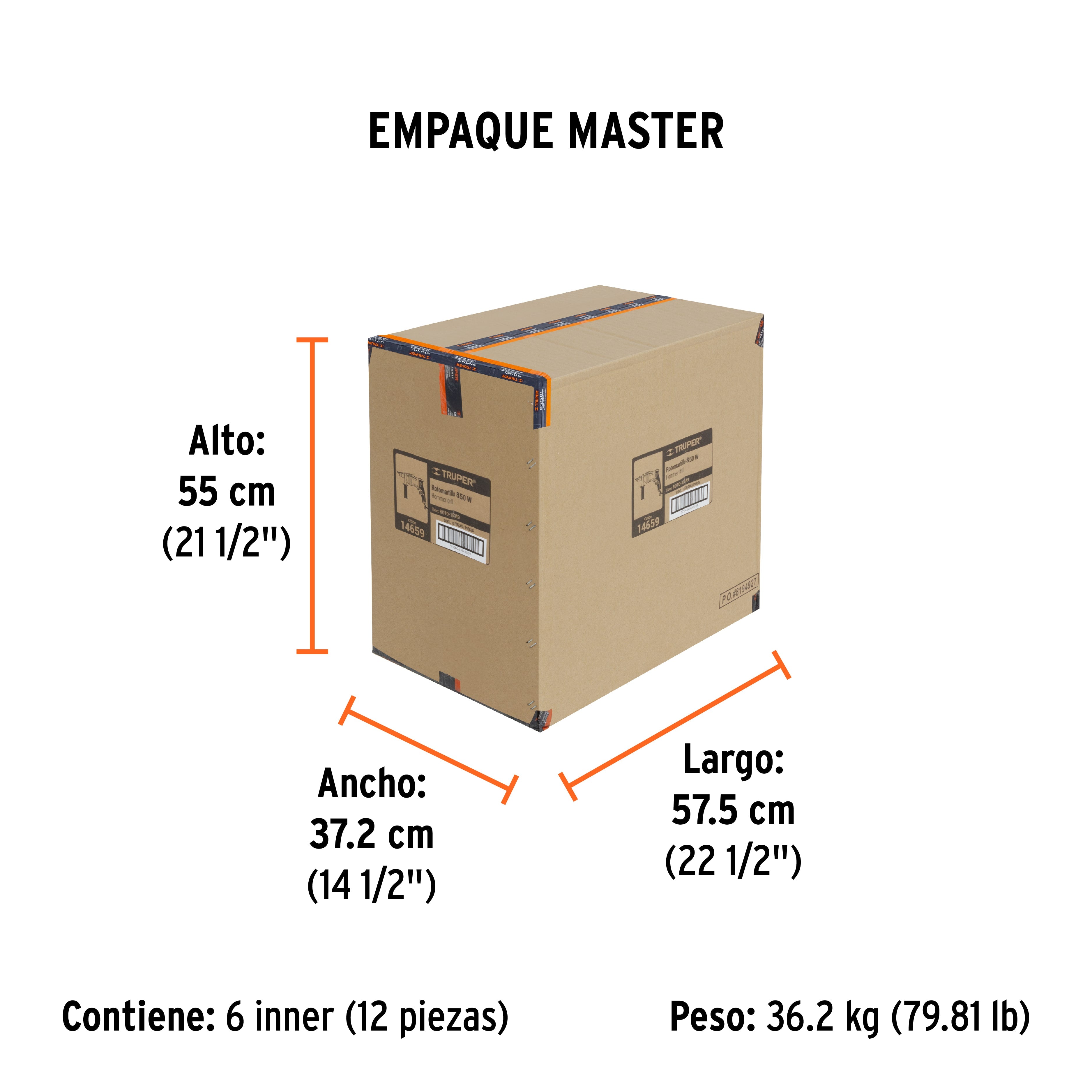 Rotomartillo 850 Watts Broquero de 1/2" Truper PRO