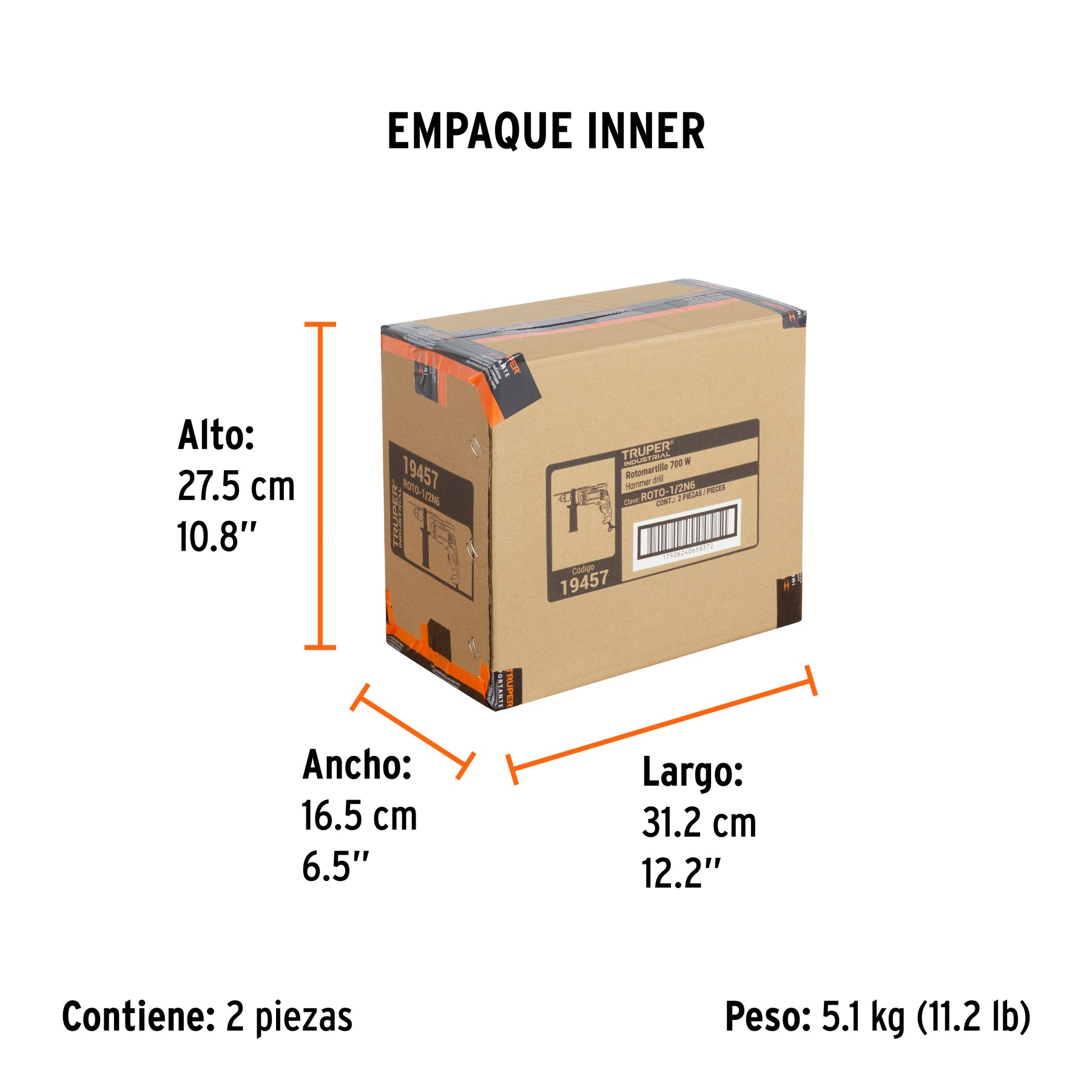 Rotomartillo 700 Watts Broquero de 1/2" Truper Industrial