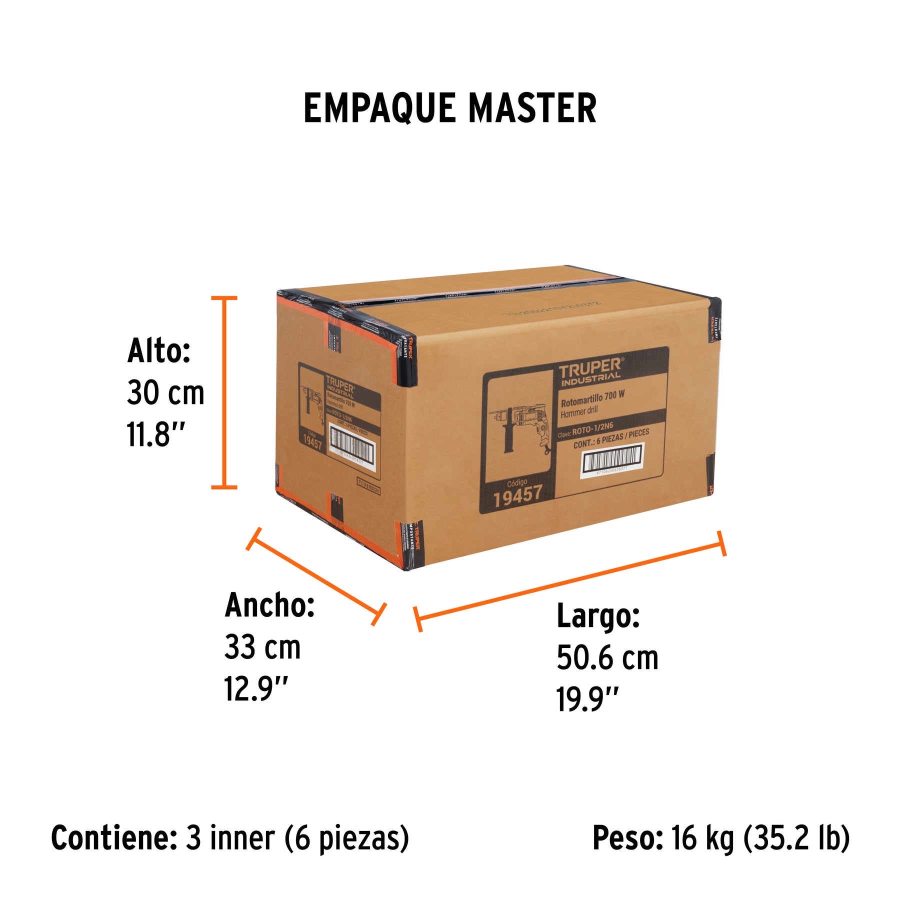 Rotomartillo 700 Watts Broquero de 1/2" Truper Industrial