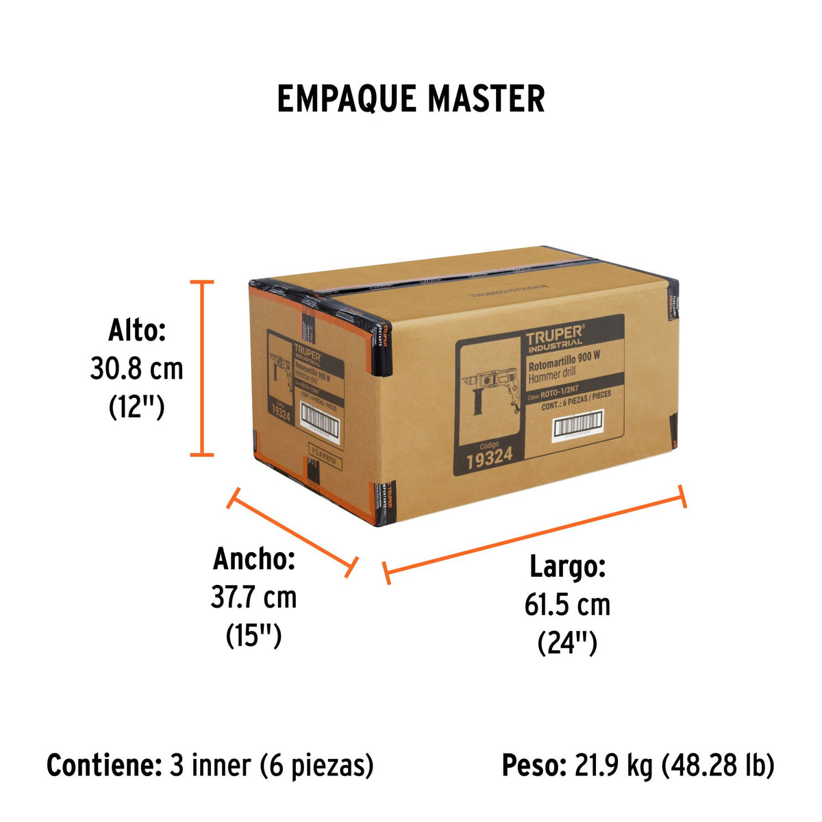 Rotomartillo 900 Watts Broquero 1/2" TRUPER INDUSTRIAL