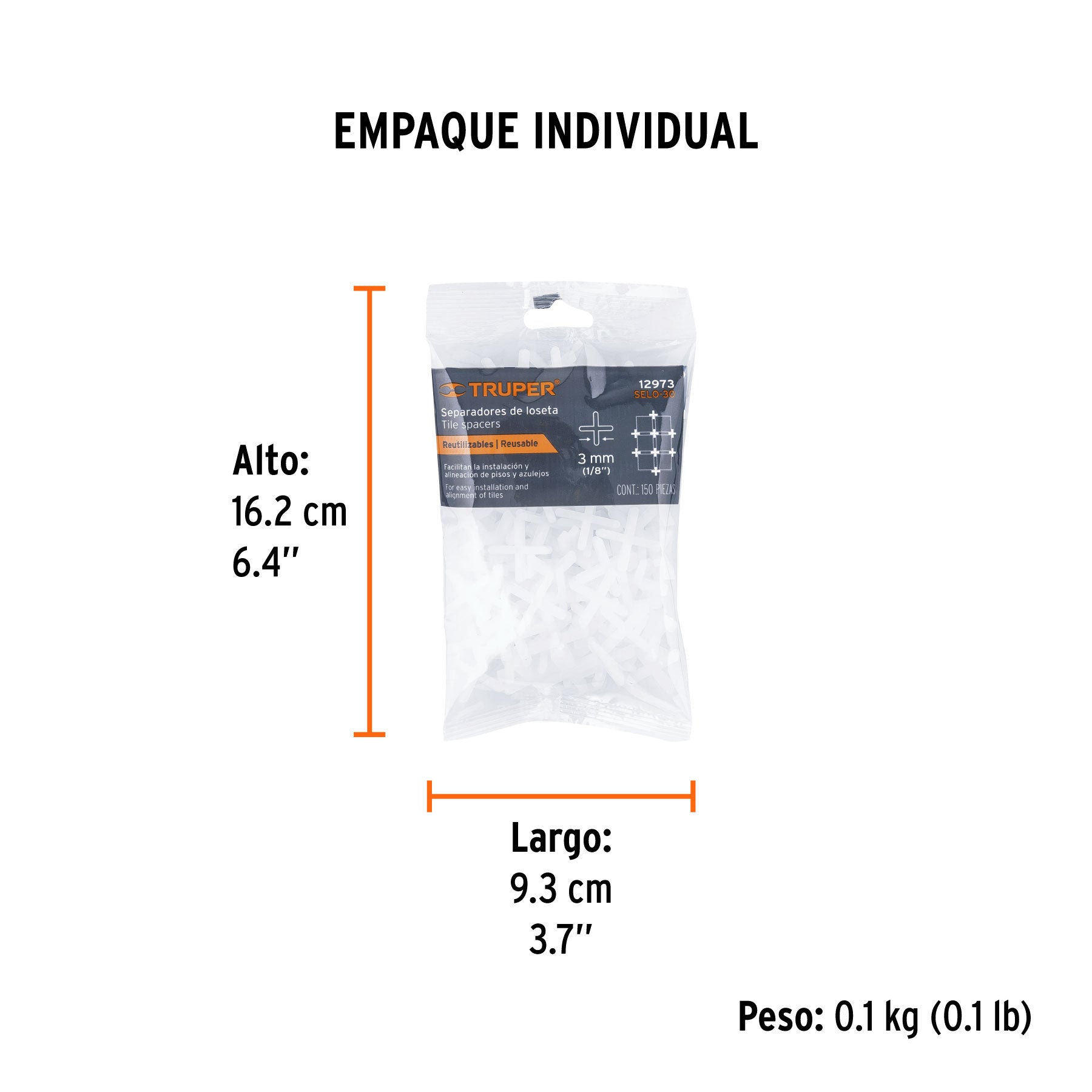 Separadores de Loseta Ancho 3 mm Truper