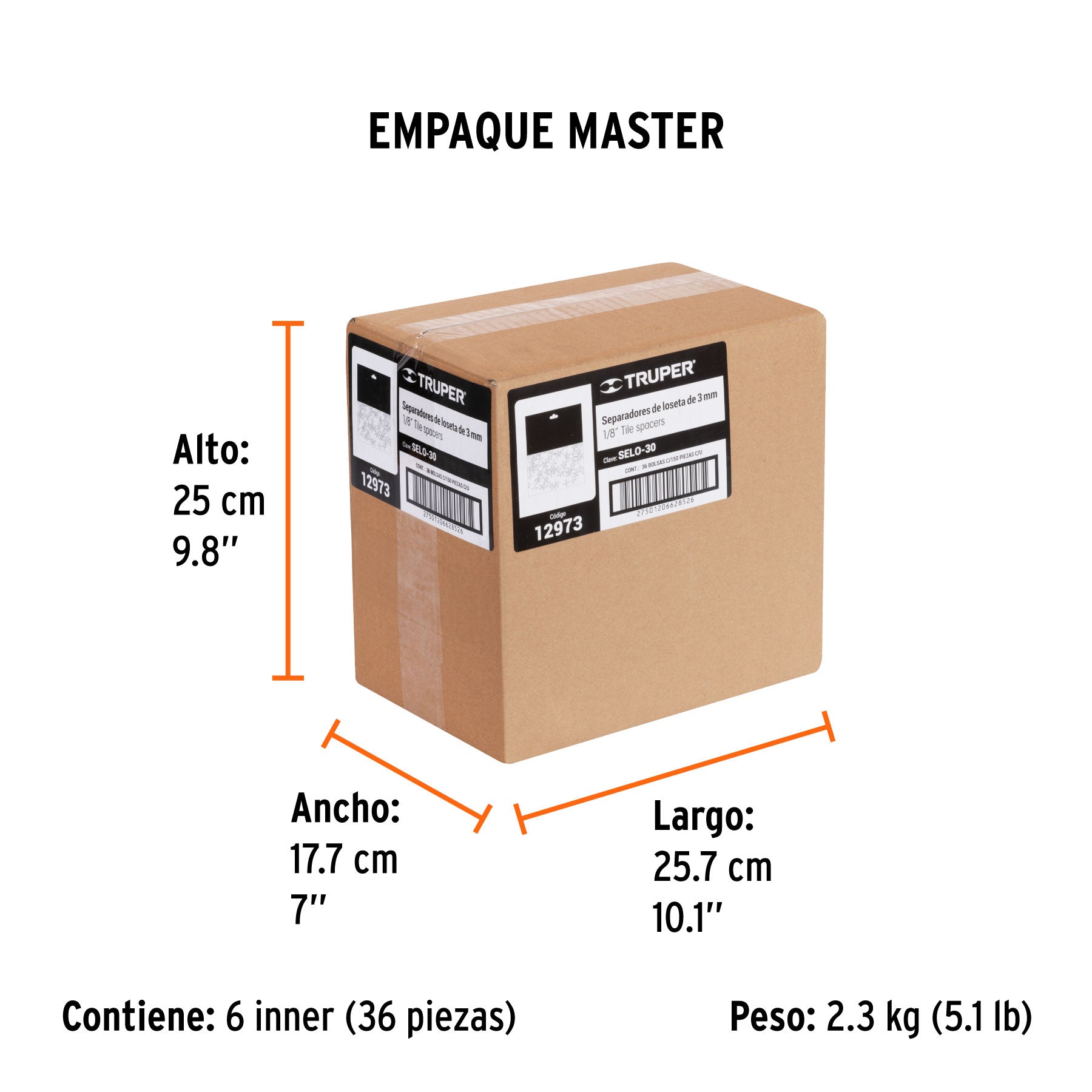 Separadores de Loseta Ancho 3 mm Truper