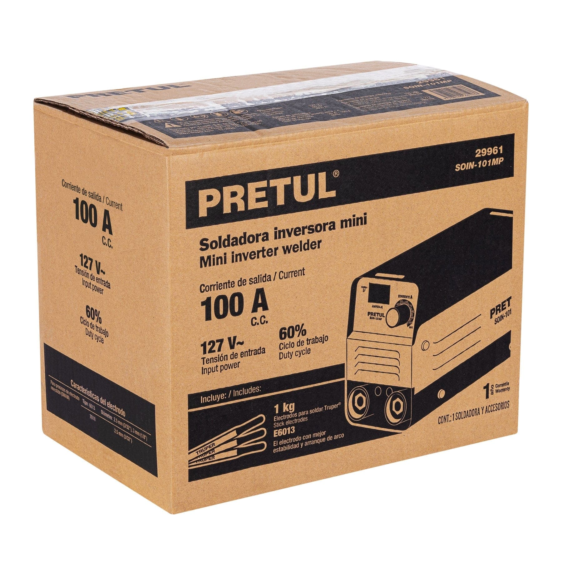 Mini Soldadora Inversora Proceso SMAW 100 A 127V Pretul