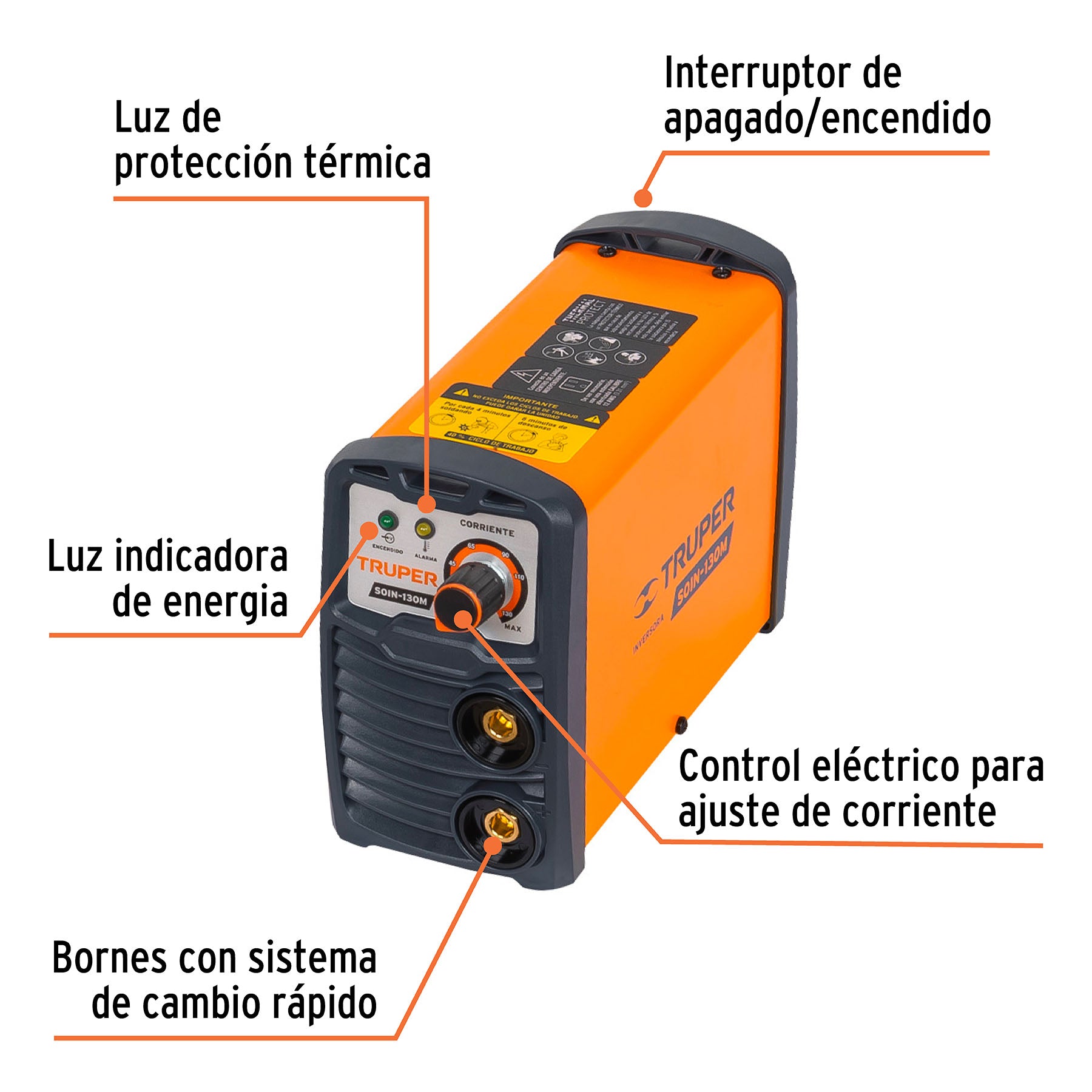 Mini Soldadora Inversora Proceso SMAW 130 A 127V Truper