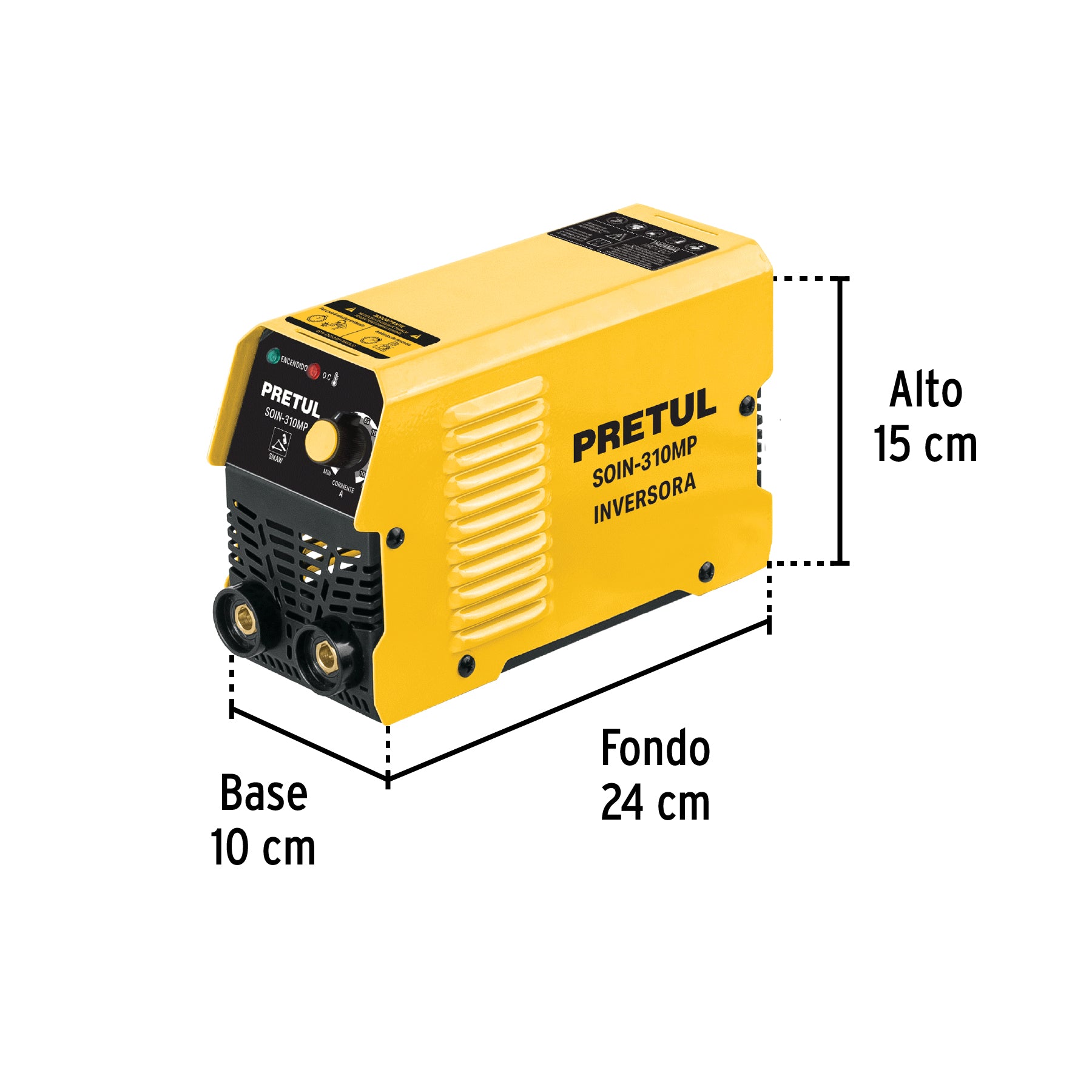 Mini Soldadora Inversora Proceso SMAW (MMA) 100 A 127V Serie 300 Pretul