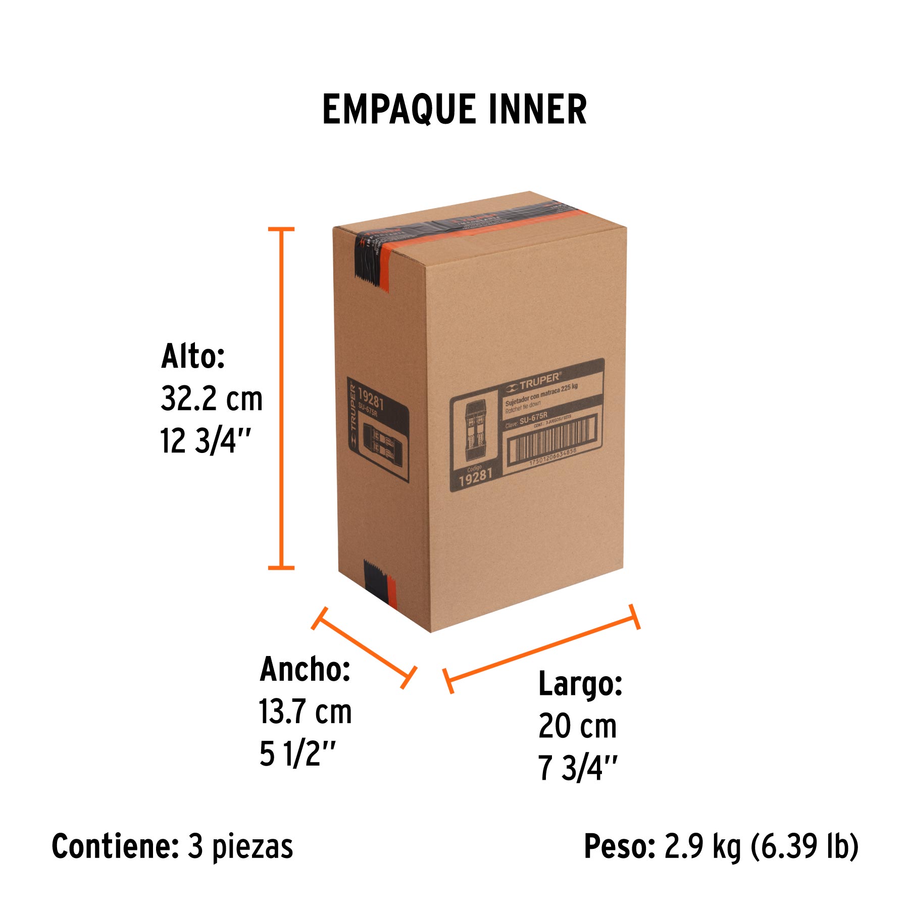 Juego de 2 Sujetadores con Matraca Carga Máxima 675 Kg Truper