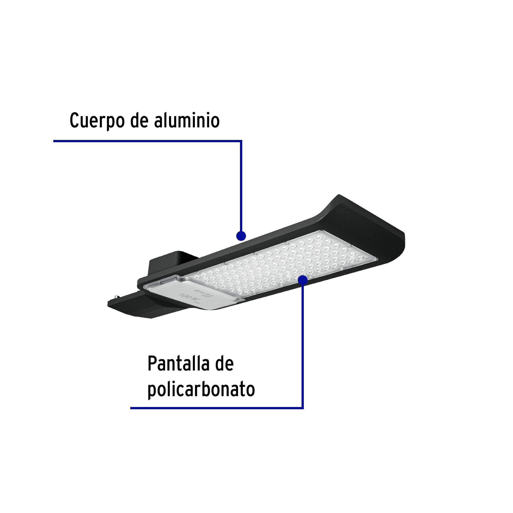 Luminario Suburbano Plano de LED 100 Watts Volteck