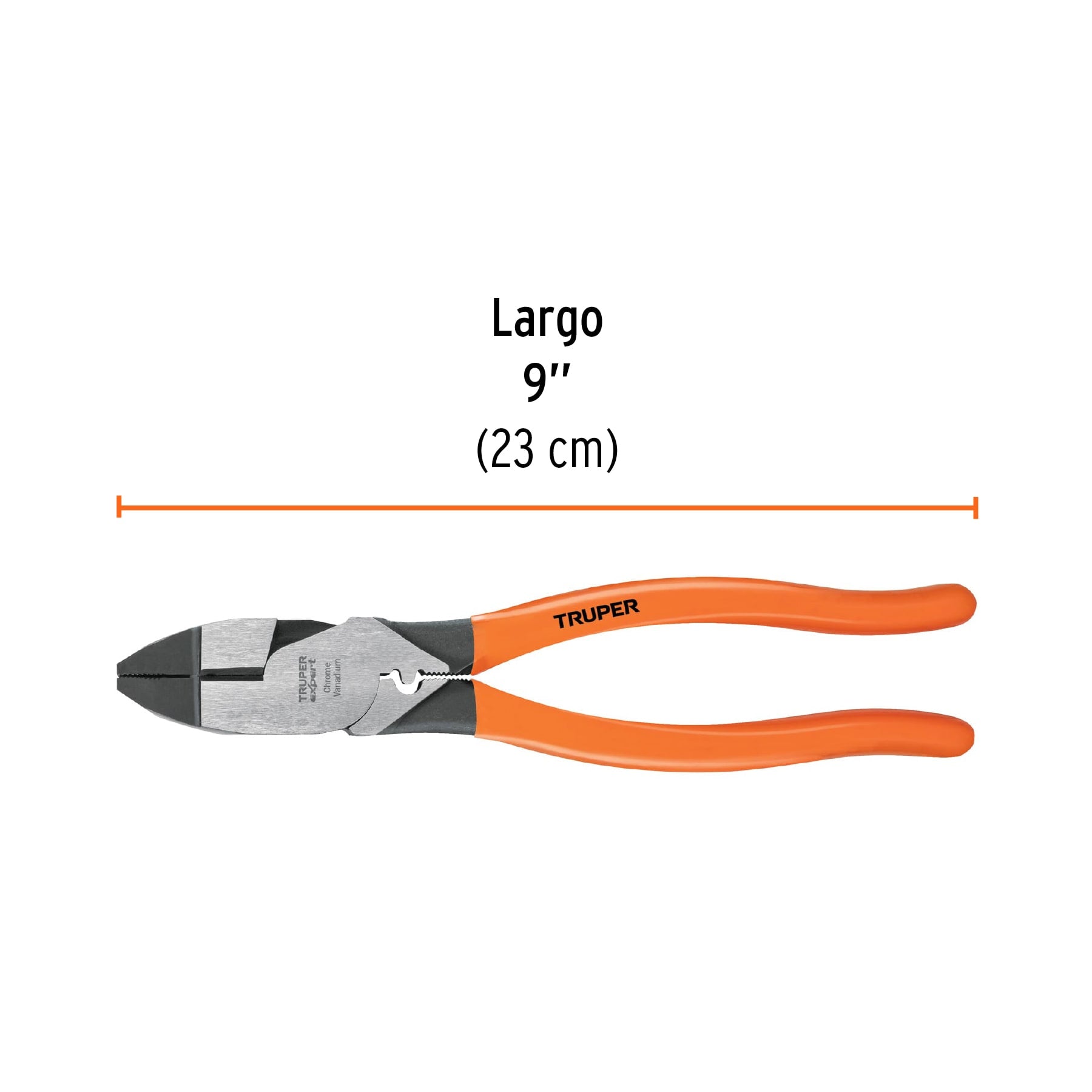 Pinzas de Electricista Alta Palanca con Ponchador de Terminales Mangos de PVC 9" Truper