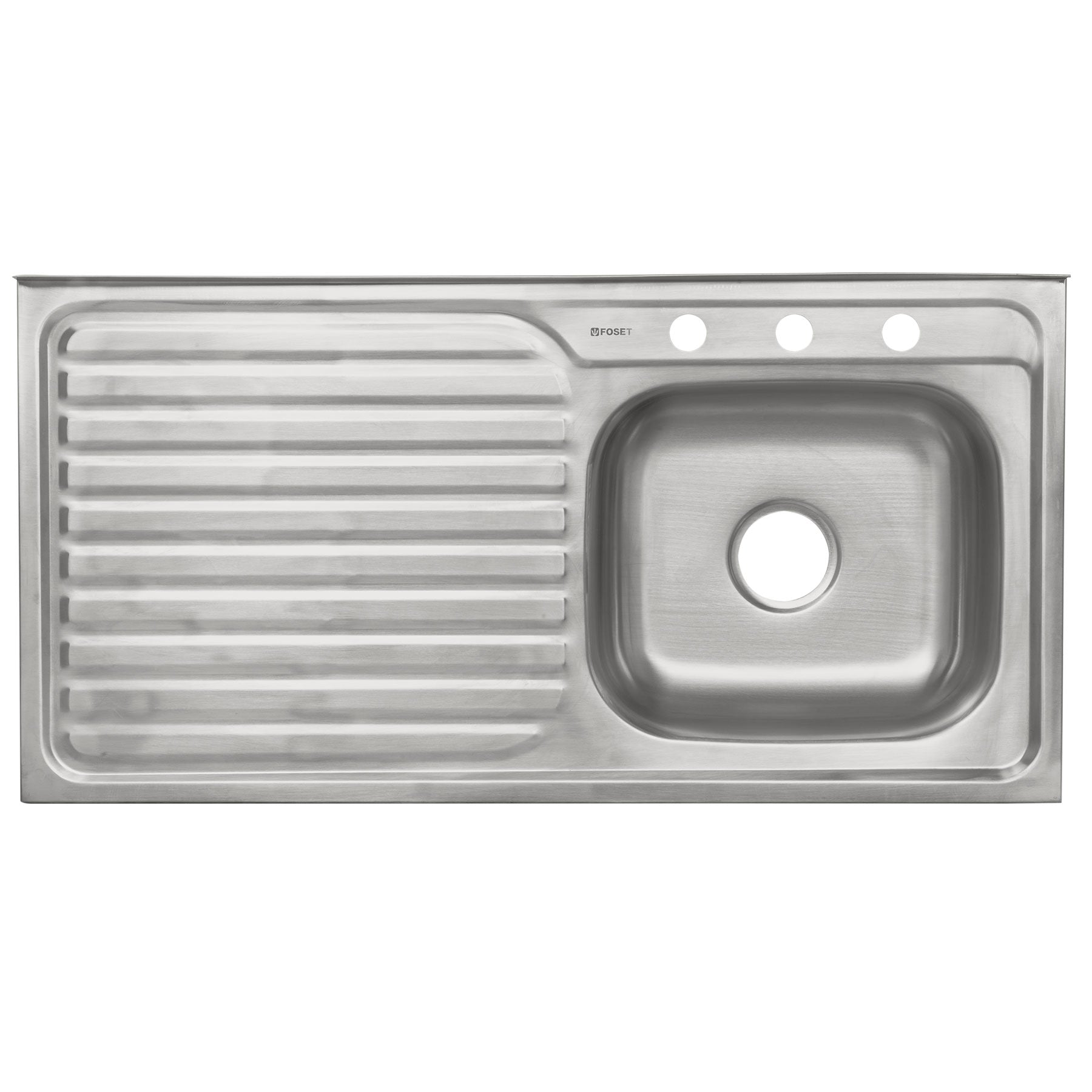 Tarja Sobreponer 100x50 cm Acero Inox 304 Foset Tina Derecha