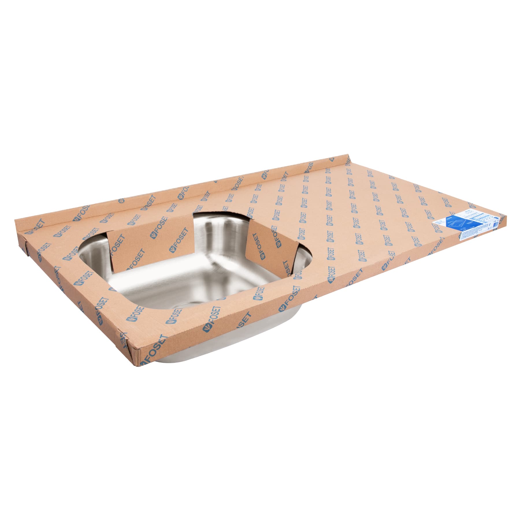 Tarja Sobreponer 100x50 cm Acero Inox 201 Foset Basic Tina Izquierda