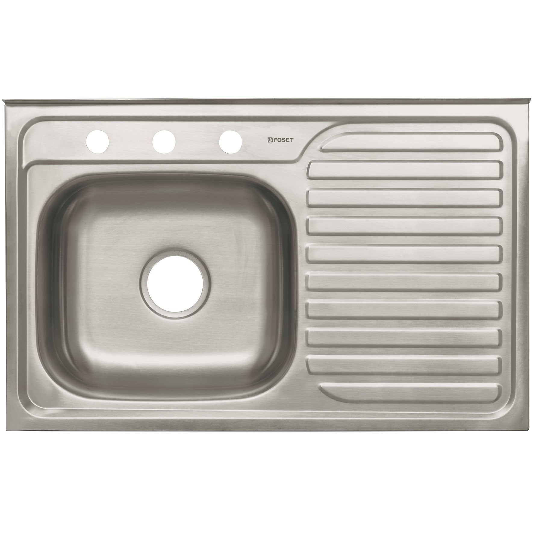 Tarja Sobreponer 80x50 cm Acero Inox 201 Foset Basic Tina Izquierda