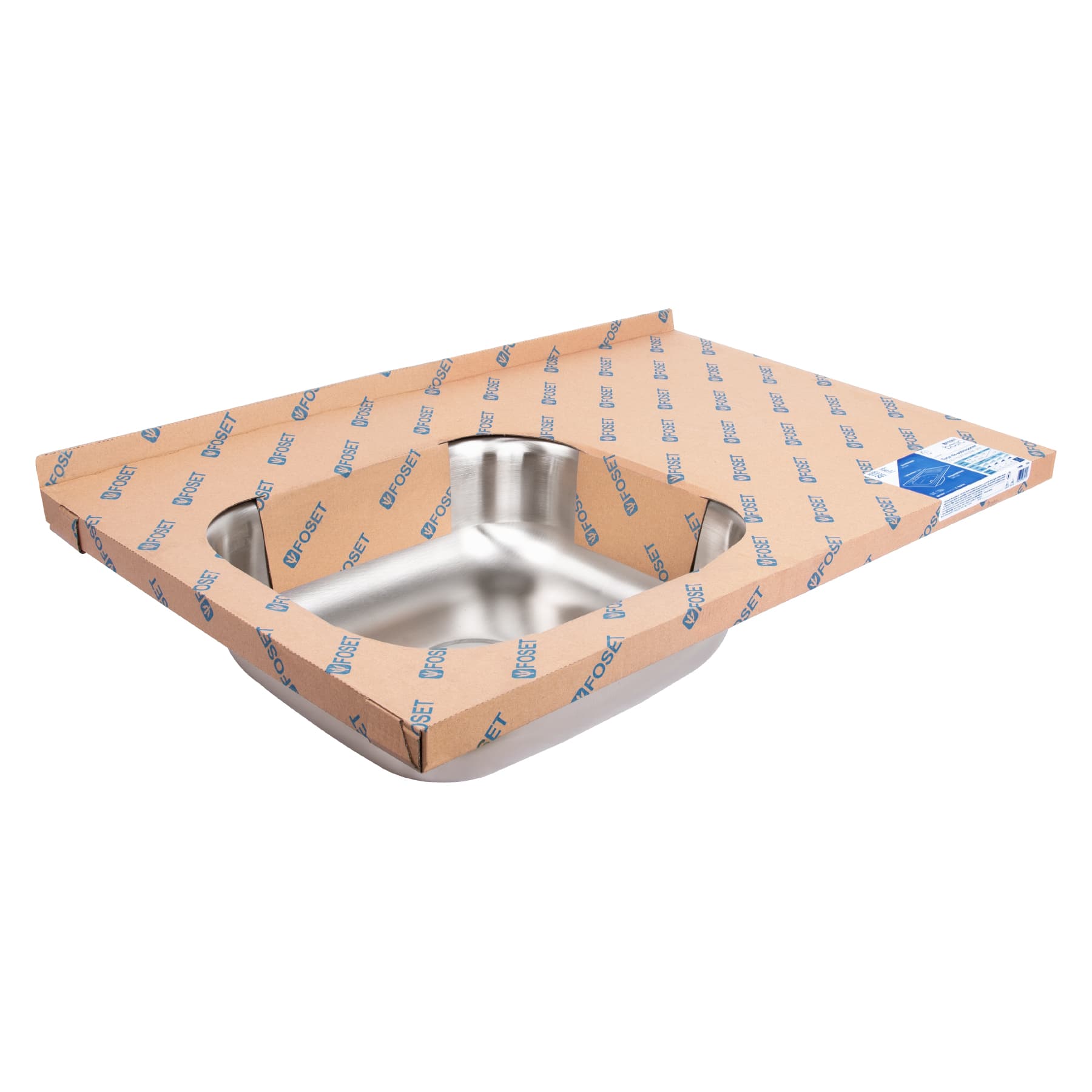 Tarja Sobreponer 80x50 cm Acero Inox 201 Foset Basic Tina Izquierda