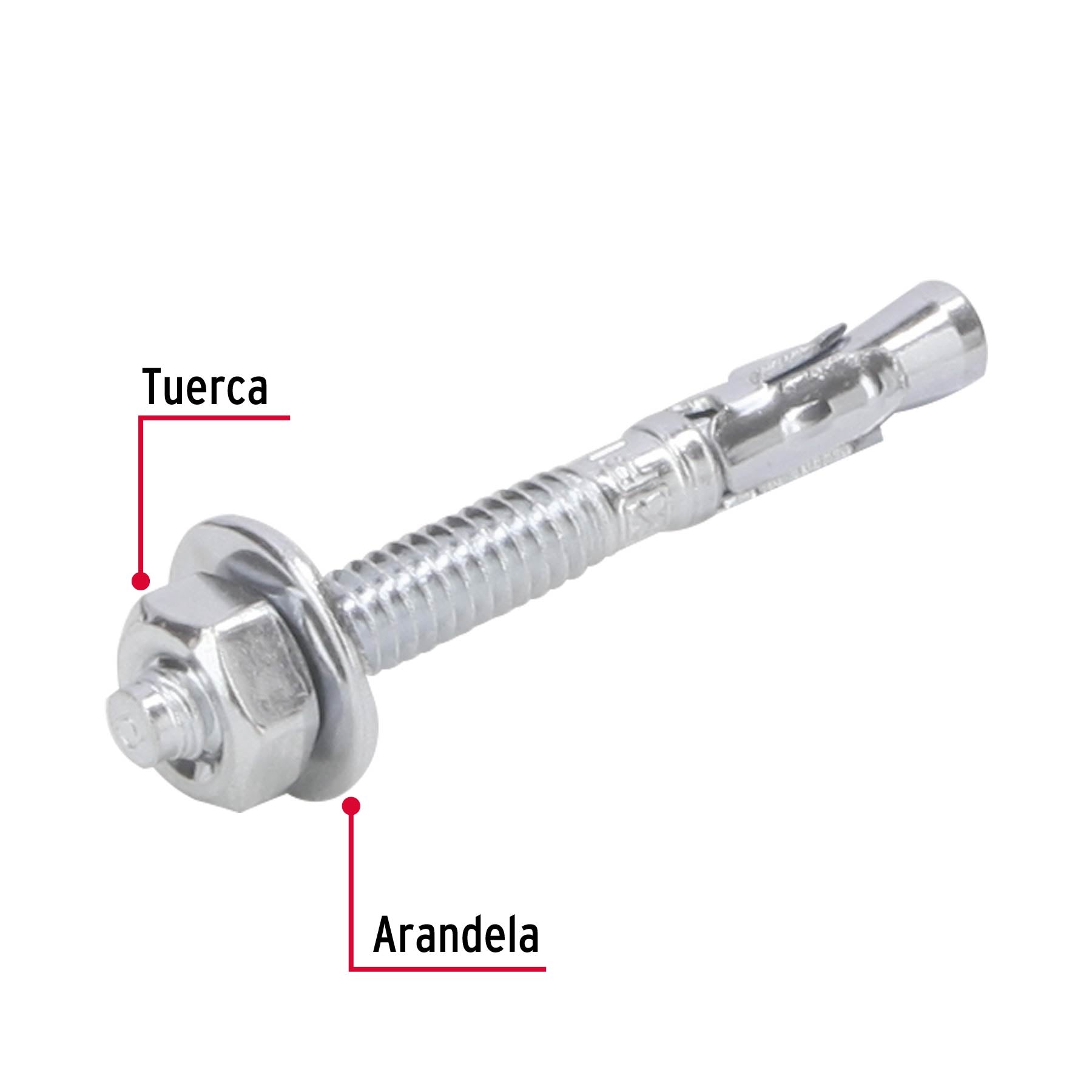 Taquete Arpon de 1/4" x 2"1/4 FIERO Caja 100 Piezas