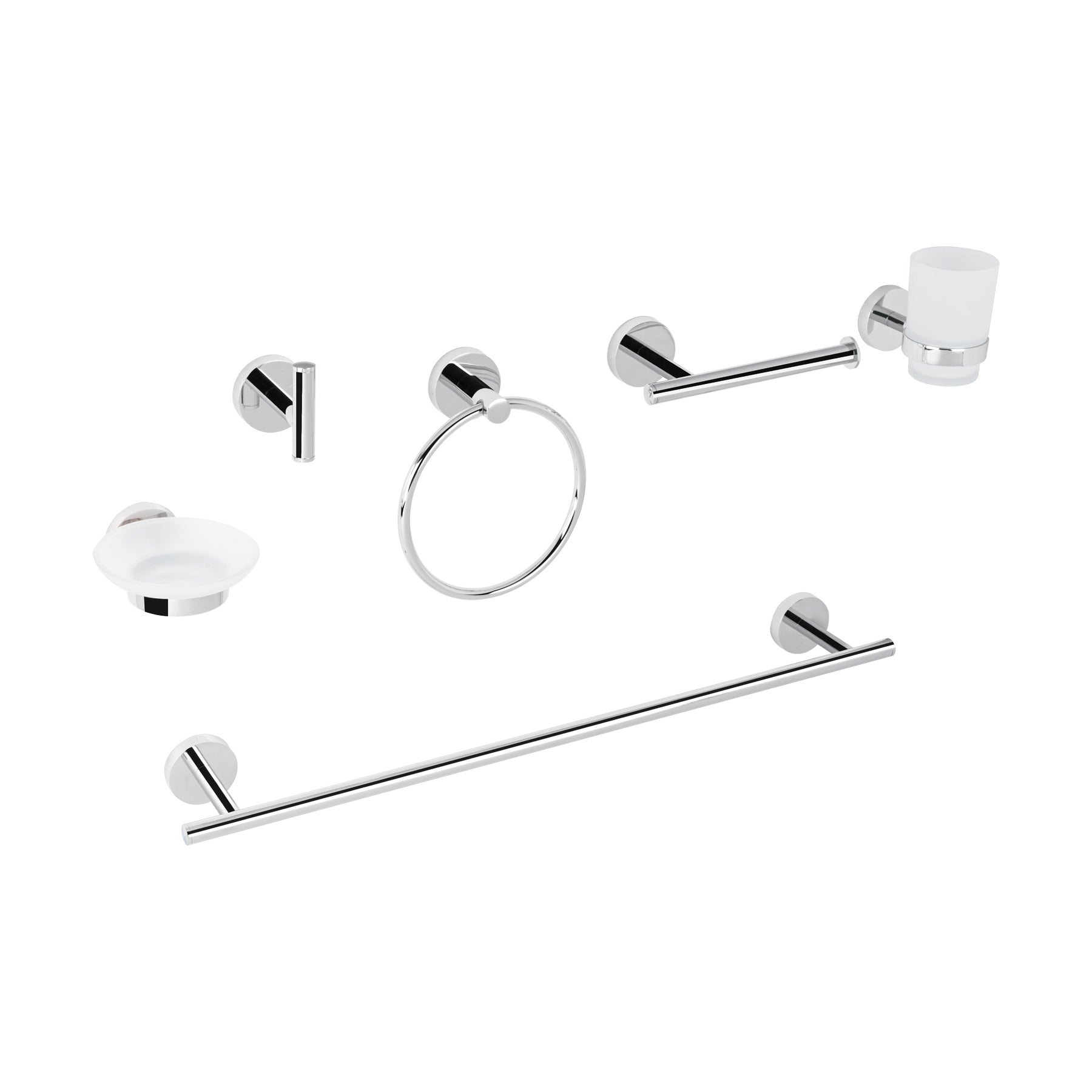 Juego de 6 Accesorios para Baño FOSET TUBIG Acabado Cromo