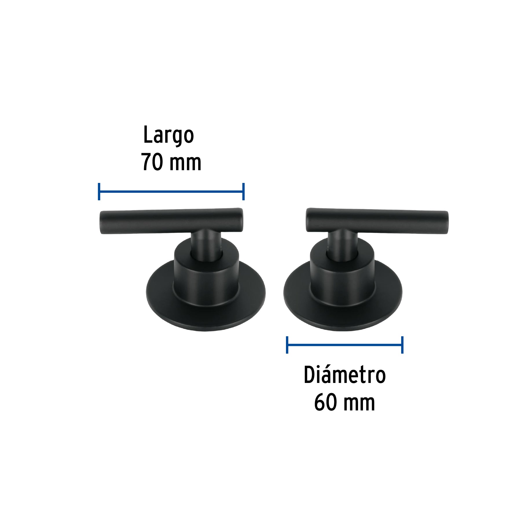Juego de 2 Manerales para Regadera Palanca FOSET TUBIG Acabado Negro