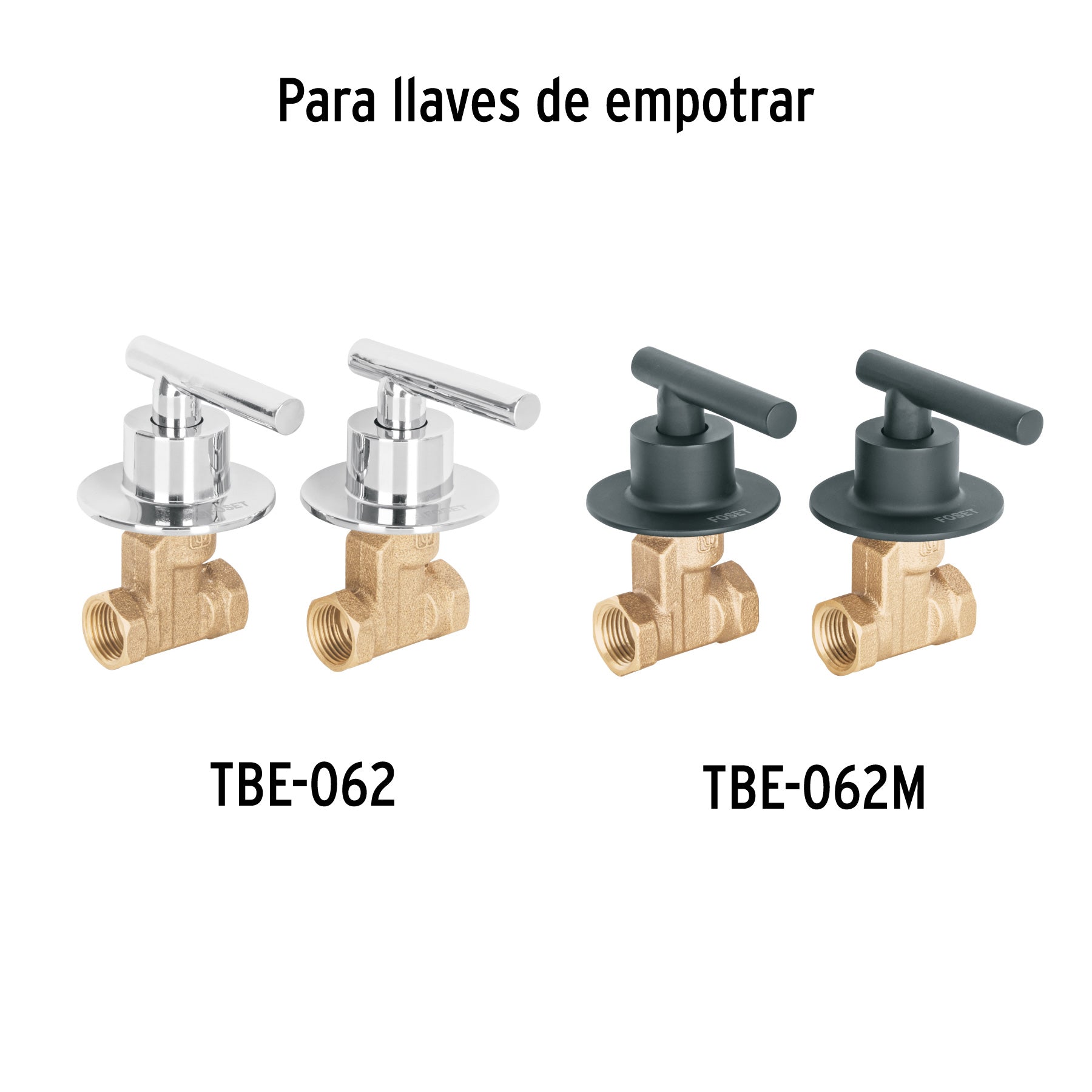 Juego de 2 Manerales para Regadera Palanca FOSET TUBIG Acabado Cromo