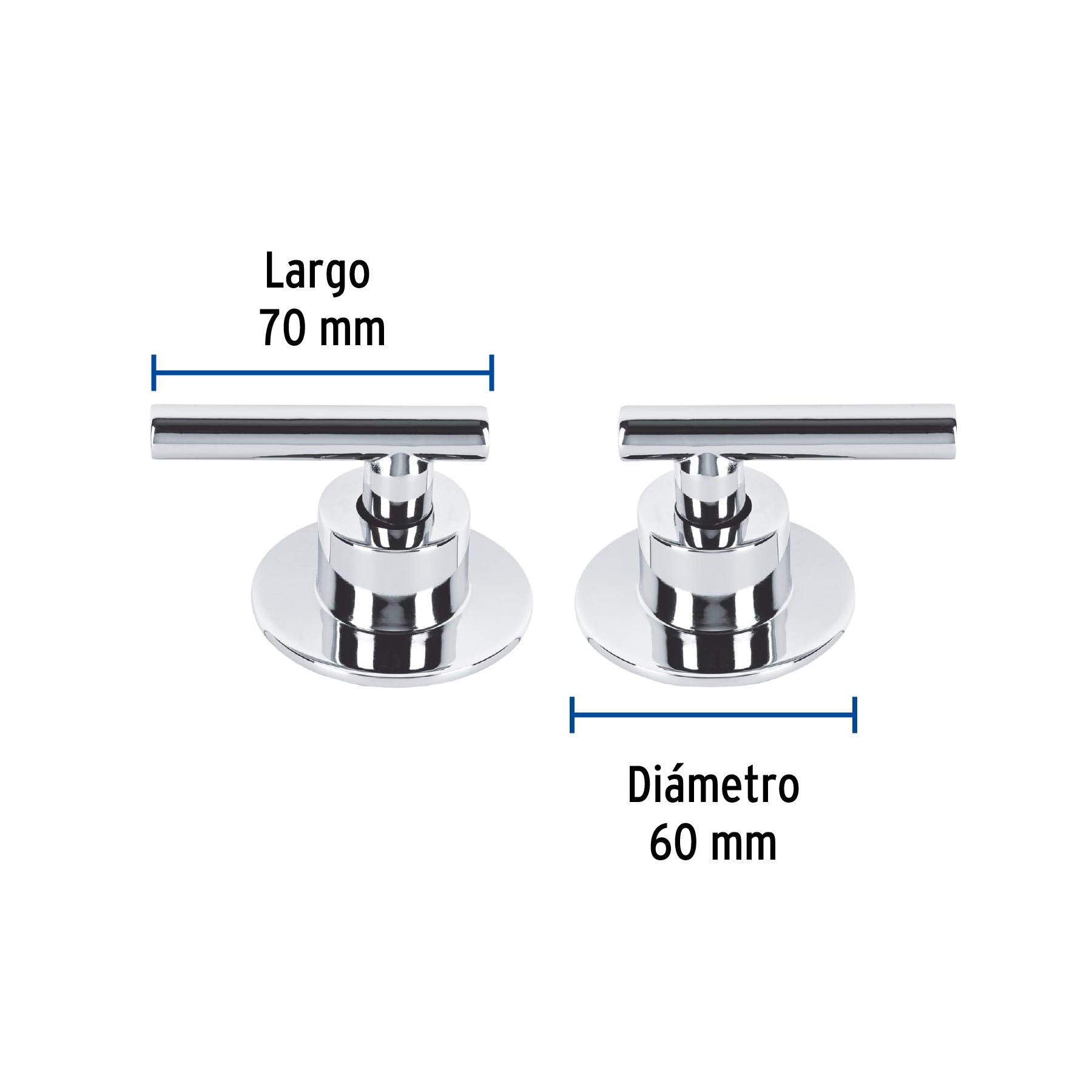 Juego de 2 Manerales para Regadera Palanca FOSET TUBIG Acabado Cromo
