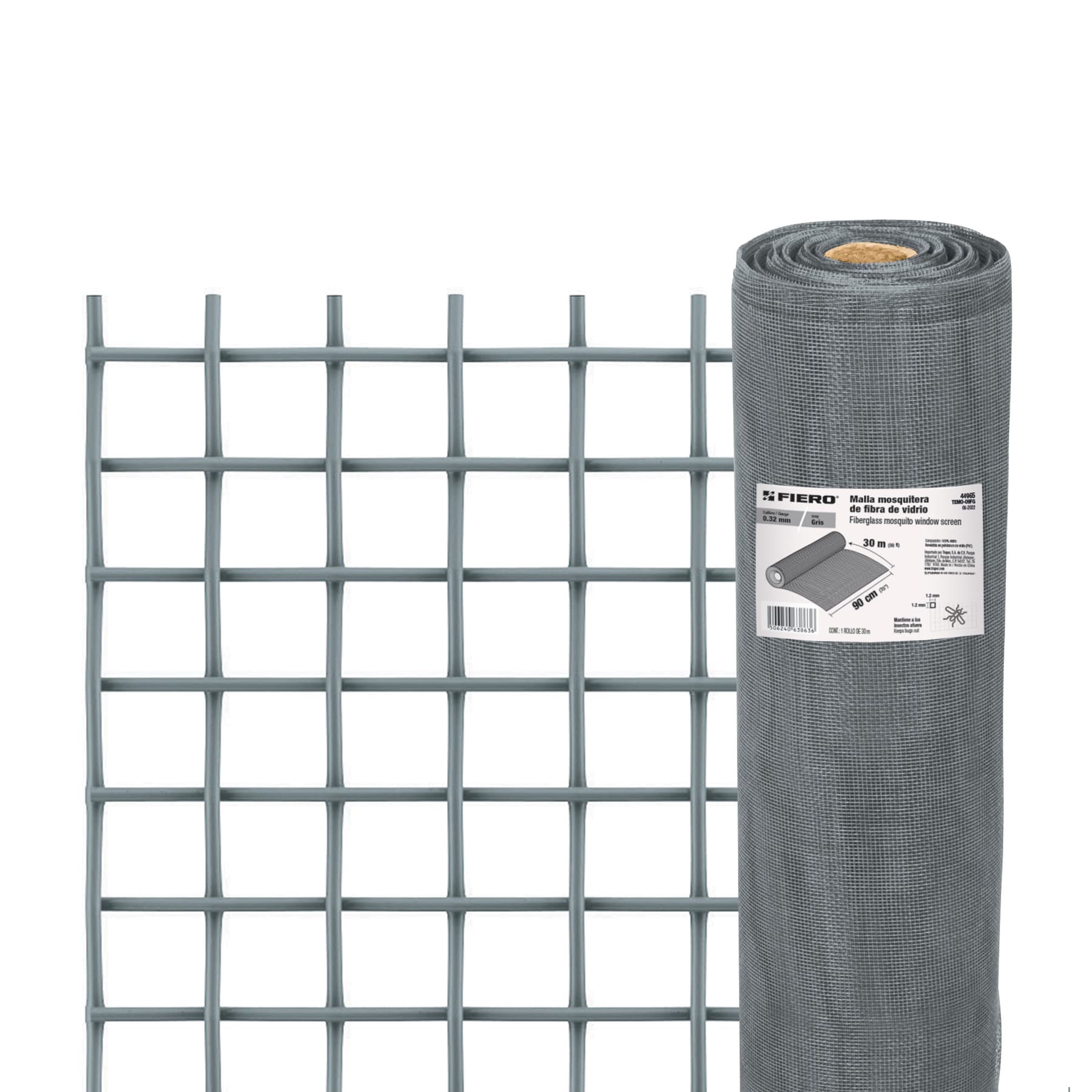 Malla Mosquitera Fibra de Vidrio Altura 0.90 mts Gris Fiero por Metro