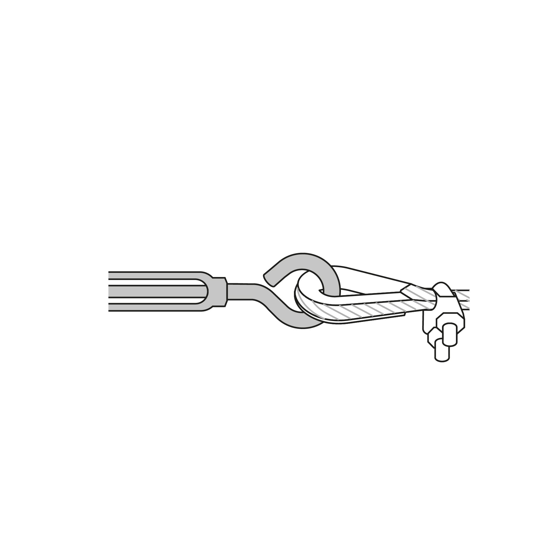 Tensor Zinc Gancho-Argolla Fiero 1/4" (6 mm)
