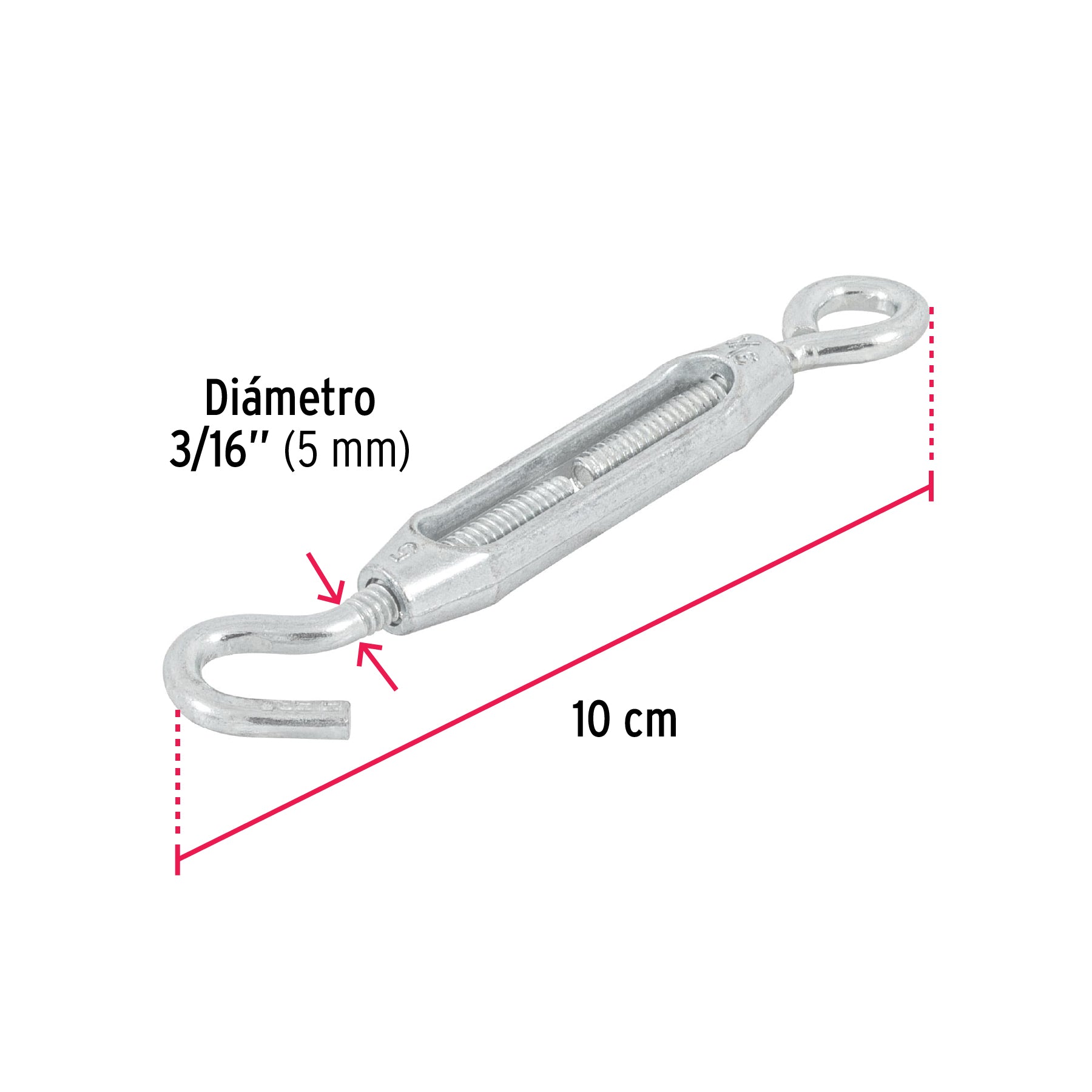 Tensor Zinc Gancho-Argolla Fiero 3/16" (5 mm)