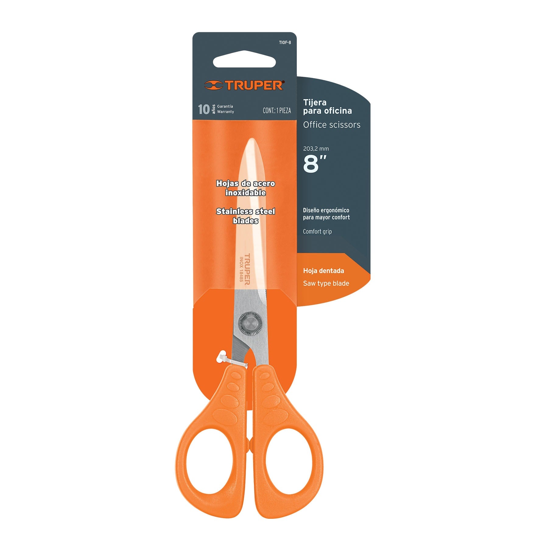 Tijeras para Oficina de Acero Inoxidable Truper 8"