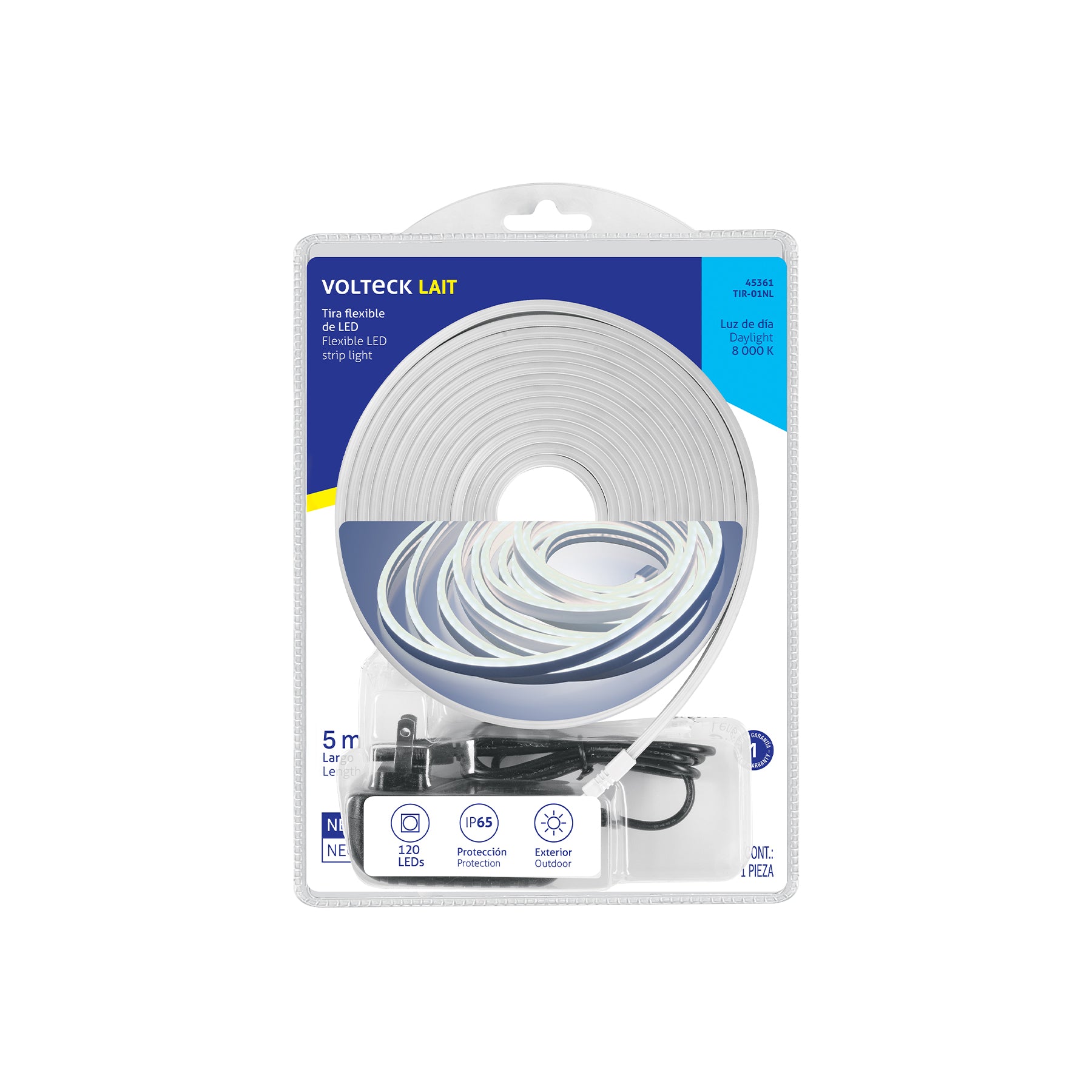 Tira Flexible de LED Luz Blanca 5 mts VOLTECK