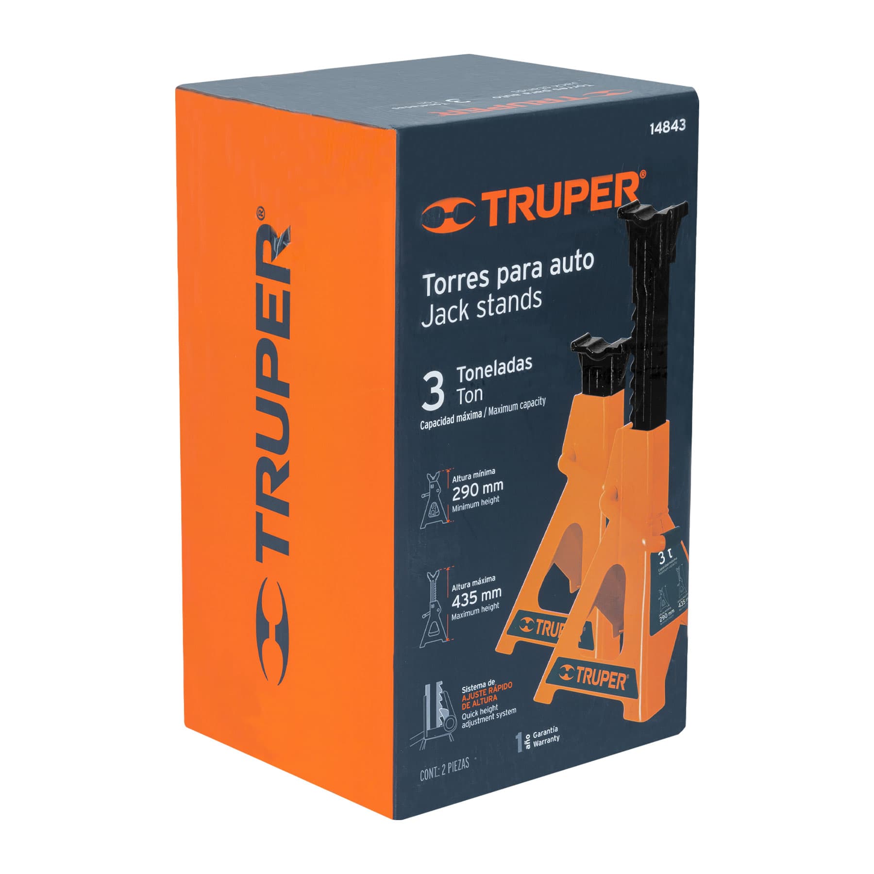 Torres para Auto de 3 Toneladas Truper Caja con 2 Piezas