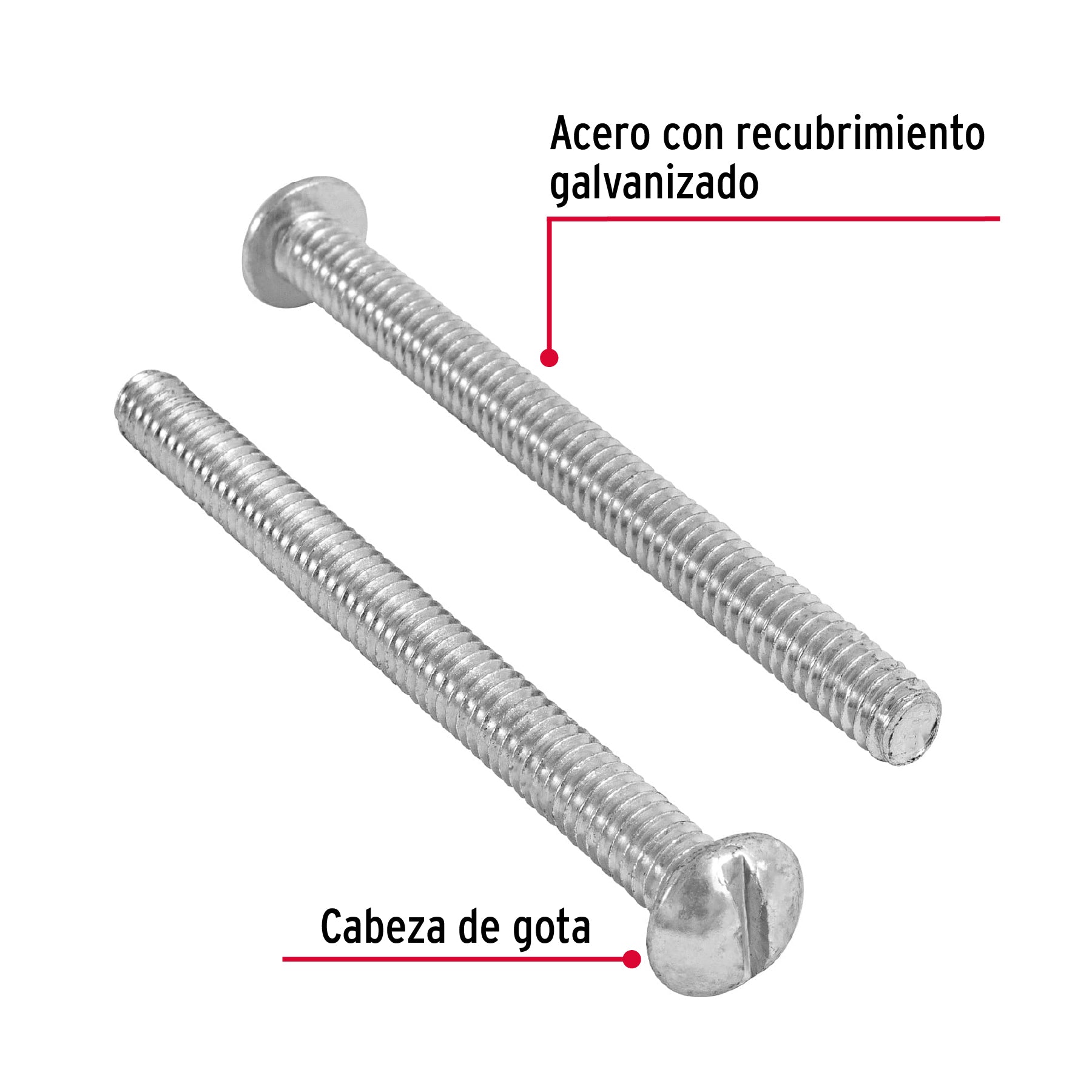 Tornillo Tipo Estufa 1/4" X 3" Fiero Bolsa 50 Piezas