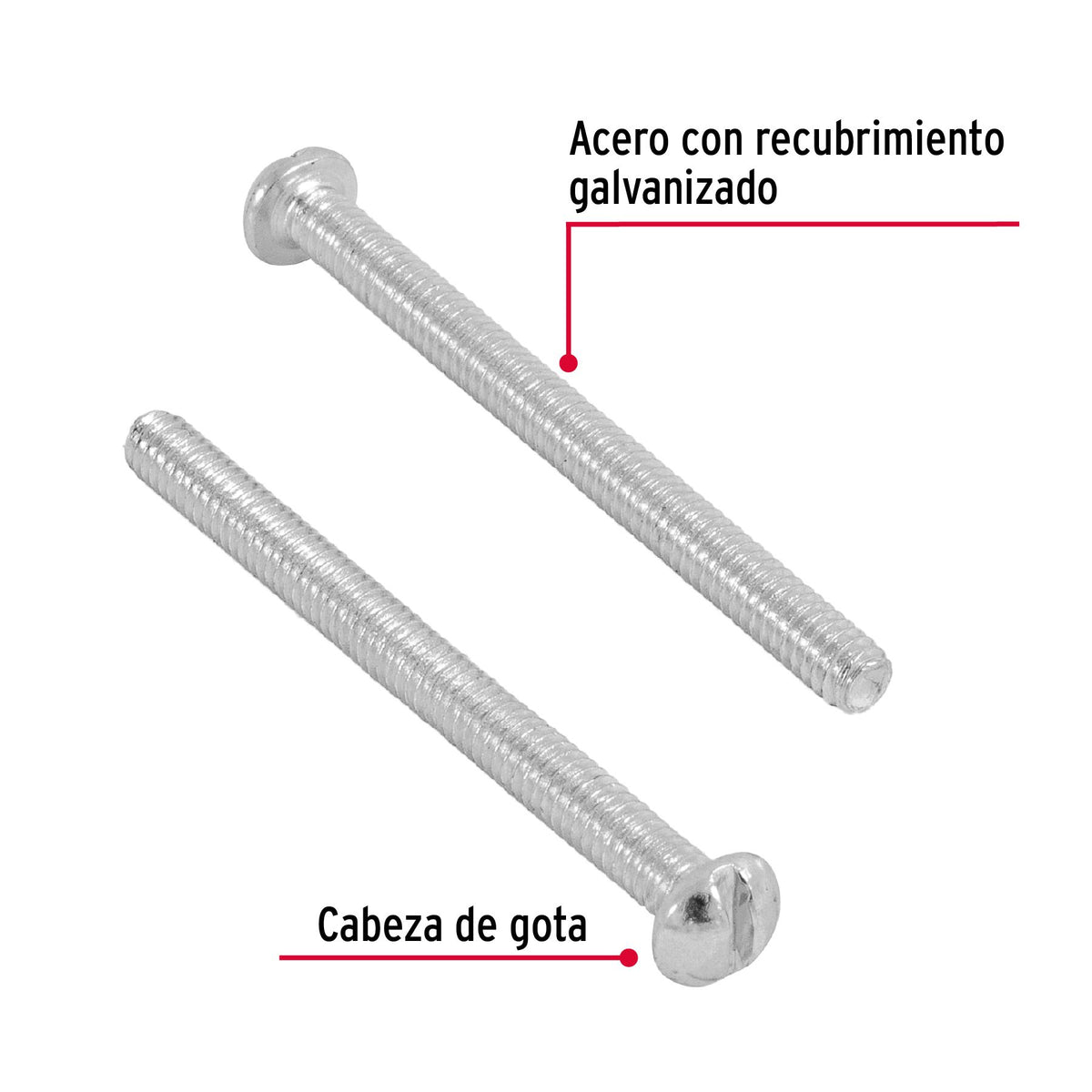 Tornillo Tipo Estufa 1/8" x 1"1/2 Fiero Bolsa 300 Piezas