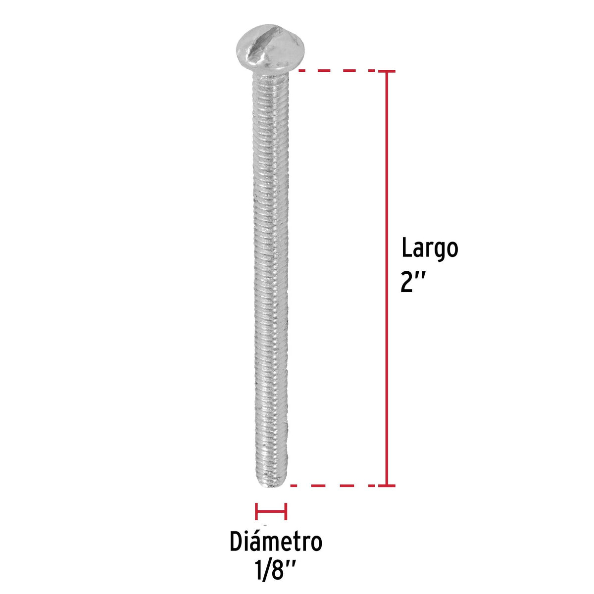 Tornillo Tipo Estufa 1/8" x 2" Fiero por Pieza