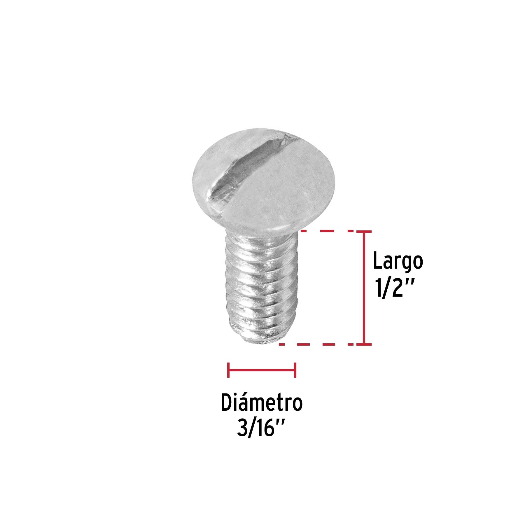 Tornillo Tipo Estufa 3/16" x 3/4" Fiero Bolsa 250 Piezas