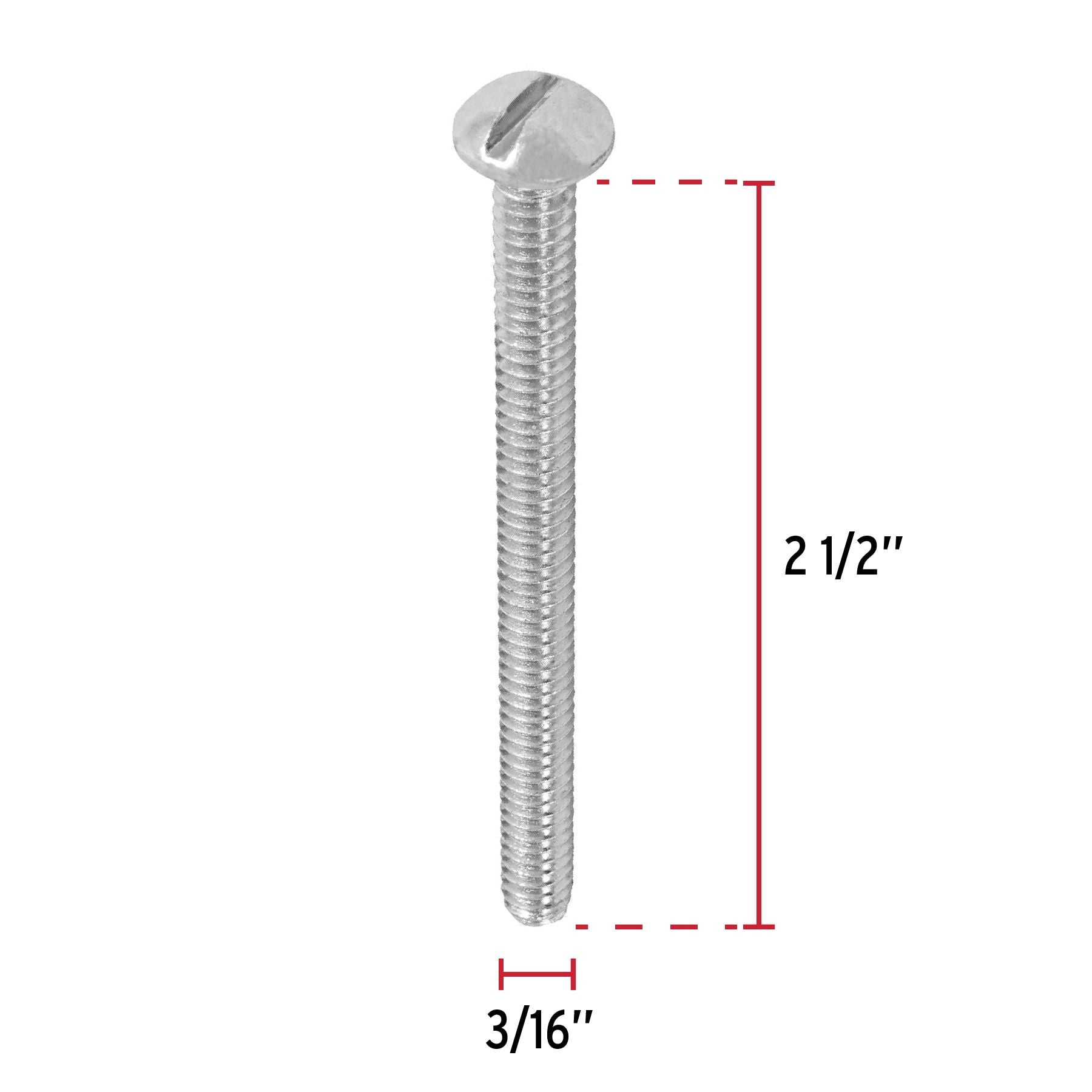 Tornillo Tipo Estufa 3/16" x 2"1/2 Fiero Bolsa 100 Piezas