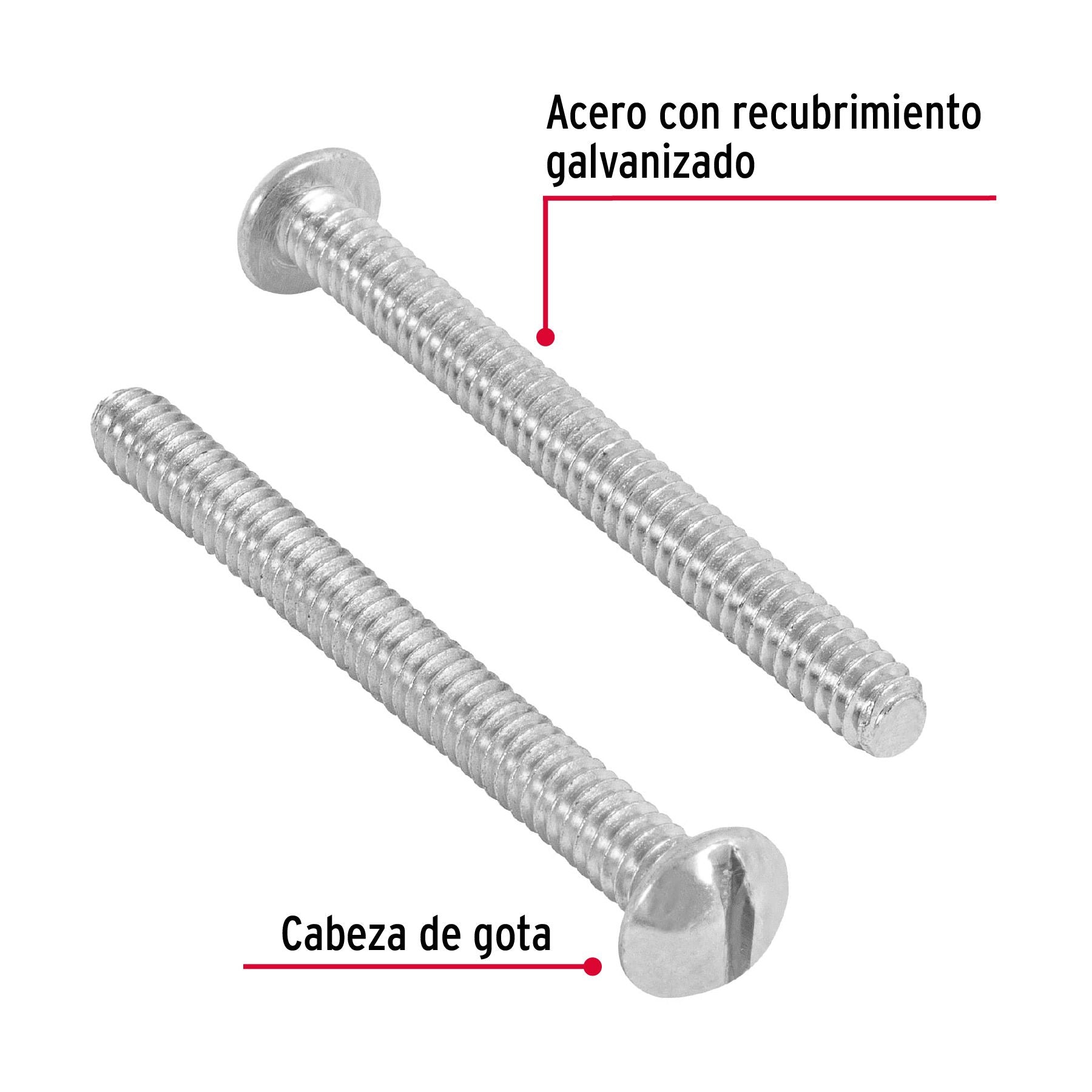 Tornillo Tipo Estufa 3/16" x 2" Fiero Bolsa 100 Piezas