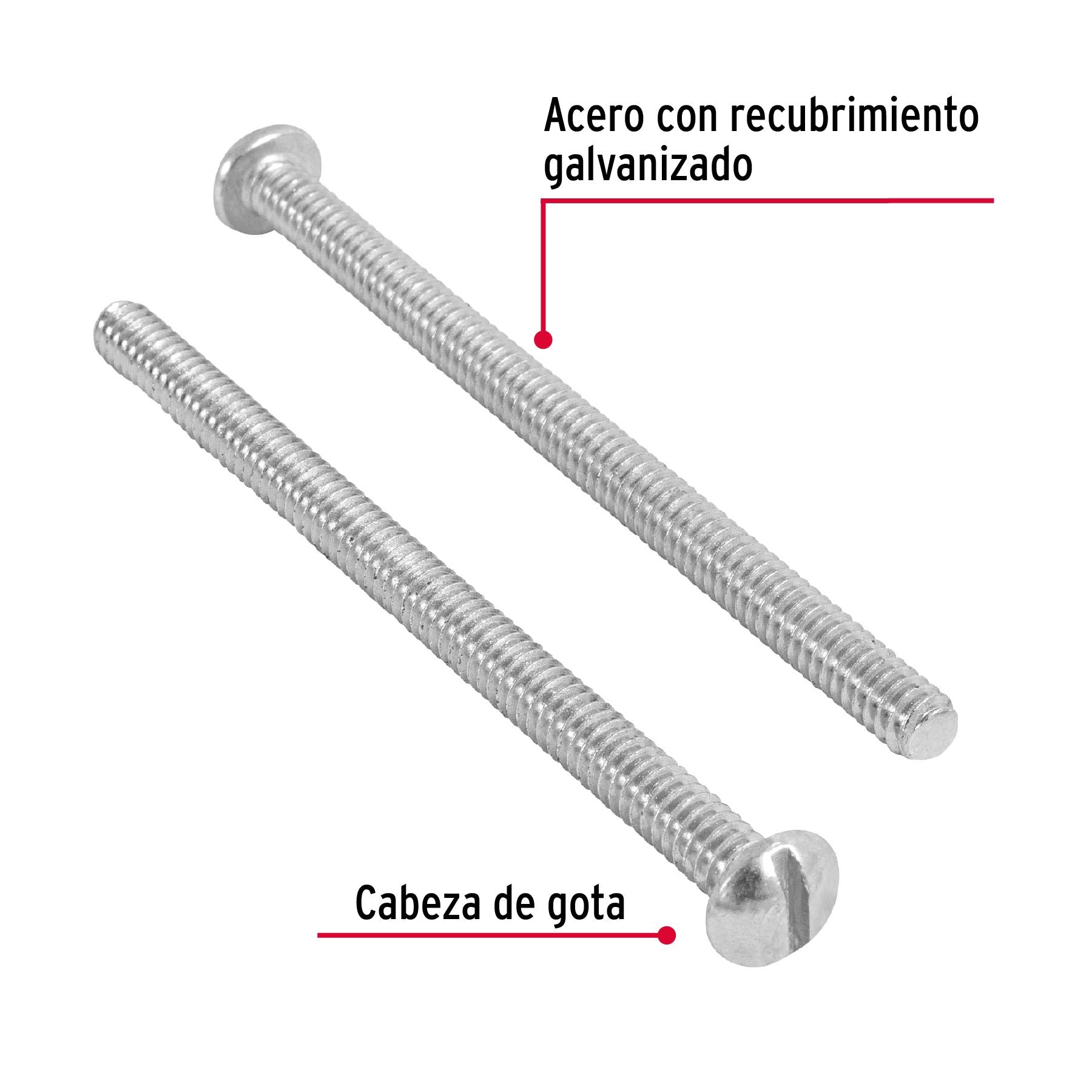 Tornillo Tipo Estufa 3/16" x 3" Fiero Bolsa 100 Piezas