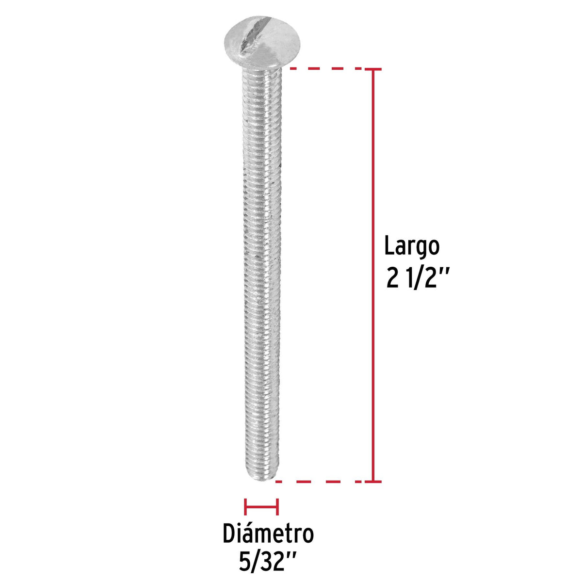 Tornillo Tipo Estufa 5/32" x 2"1/2 Fiero Bolsa 150 Piezas