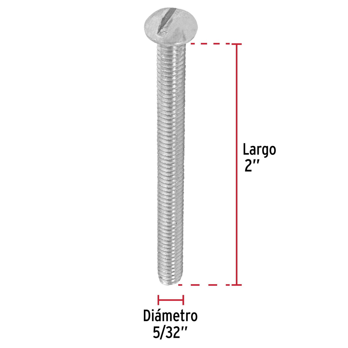 Tornillo Tipo Estufa 5/32" x 2" Fiero Bolsa 150 Piezas