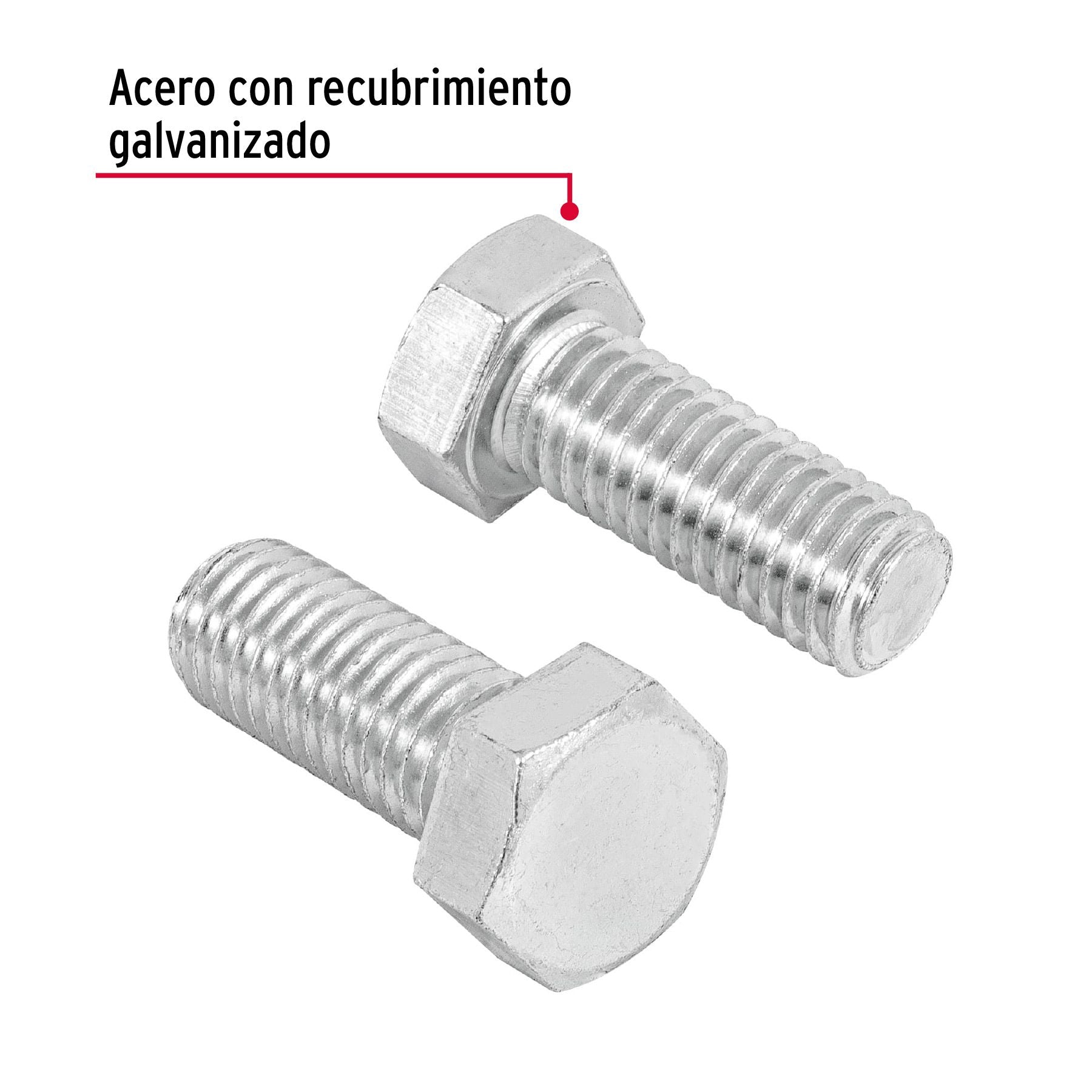 Tornillo Cabeza Hexagonal 1/2" x 1"1/4 Fiero Bolsa 40 Piezas
