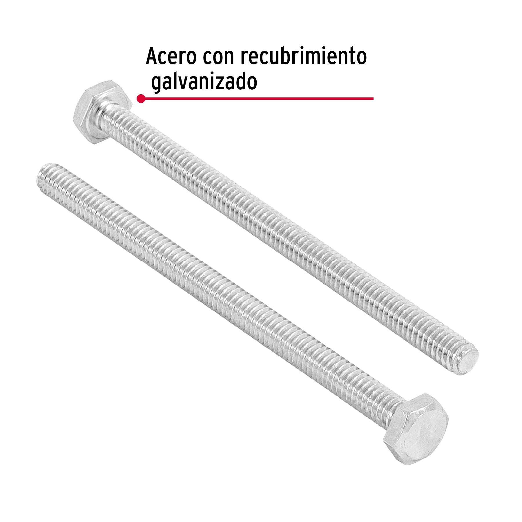 Tornillo Cabeza Hexagonal 1/4" x 5" Fiero Bolsa 25 Piezas