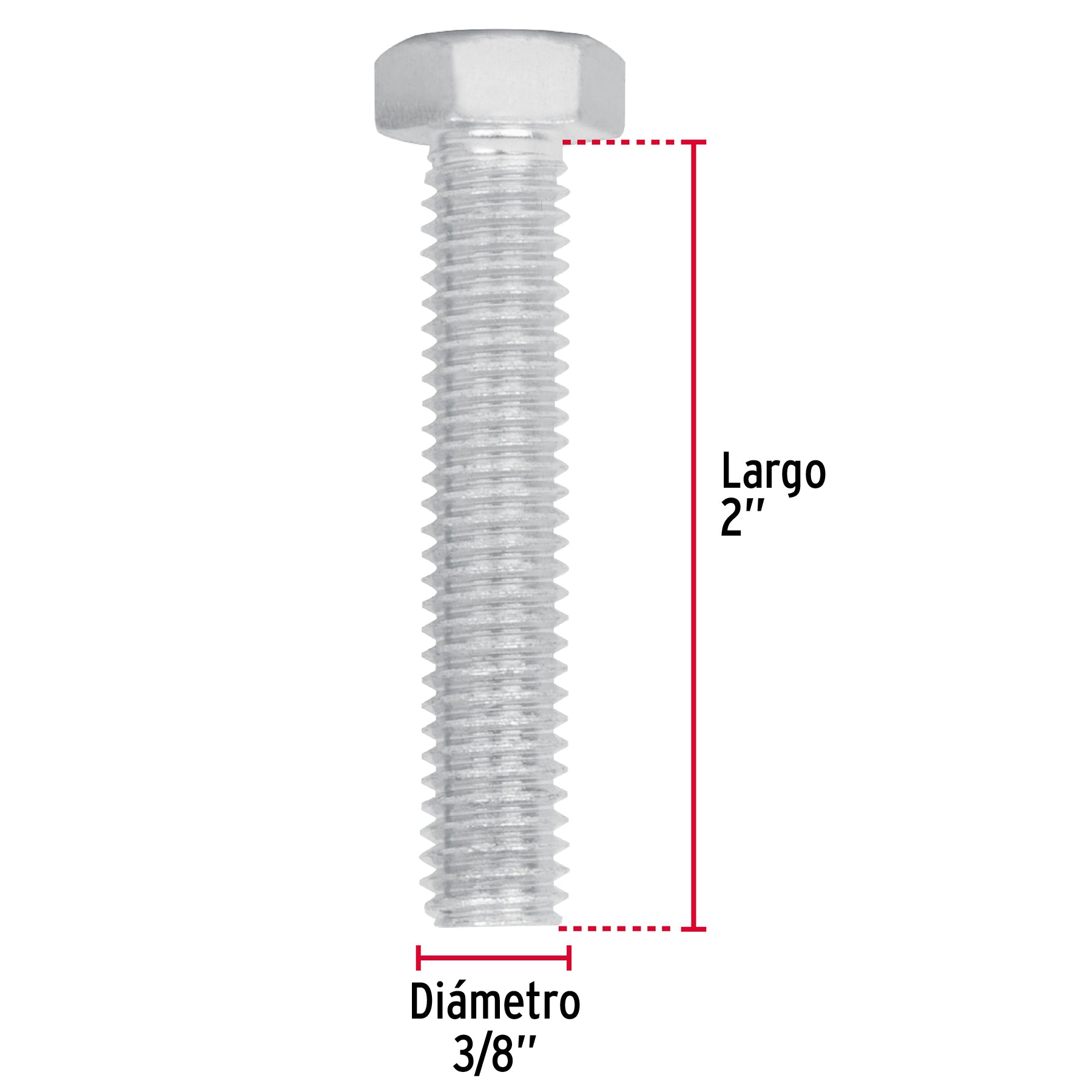 Tornillo Cabeza Hexagonal 3/8" (10 mm) X 2" Fiero