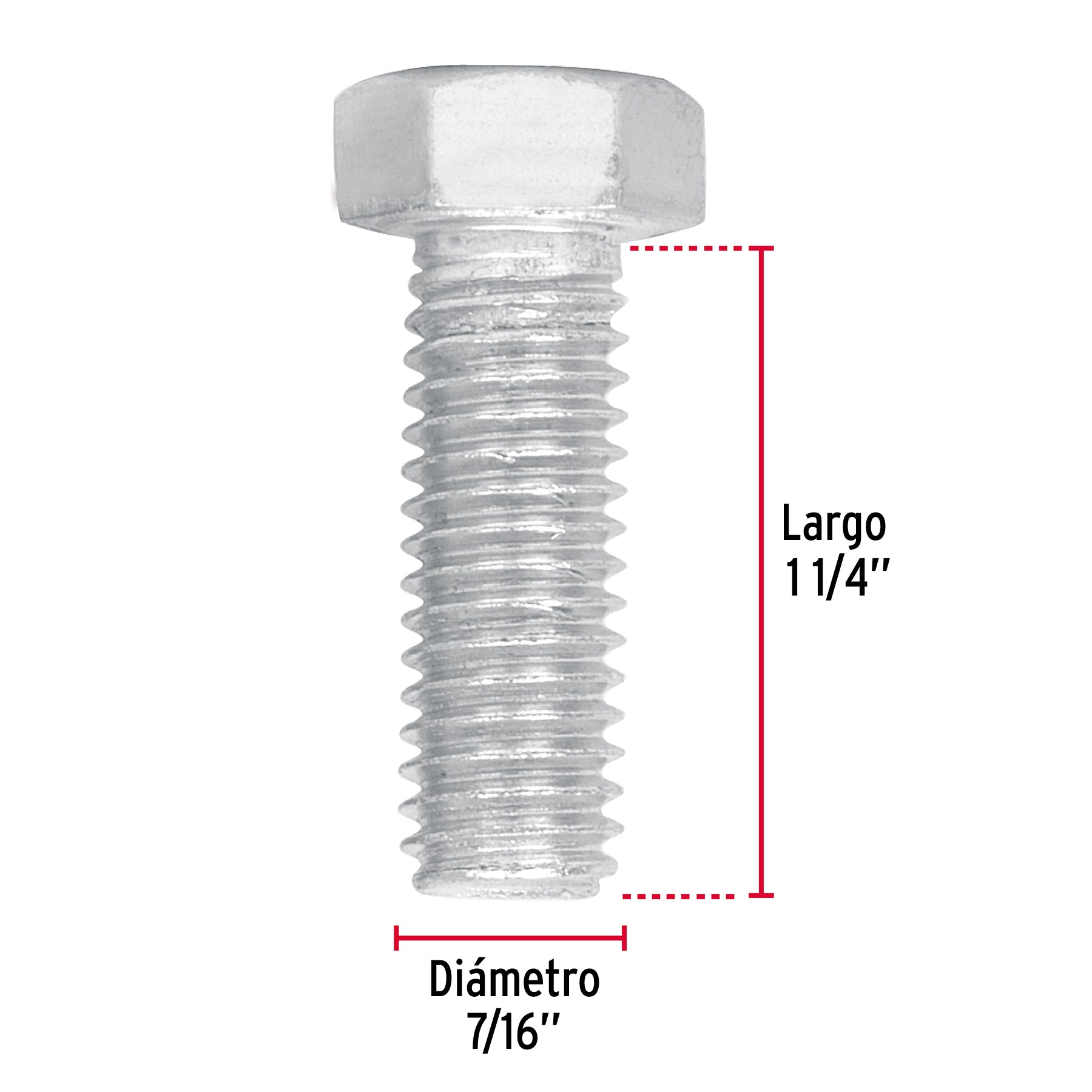 Tornillo Cabeza Hexagonal 7/16" (11 mm) X 1"1/4 Fiero