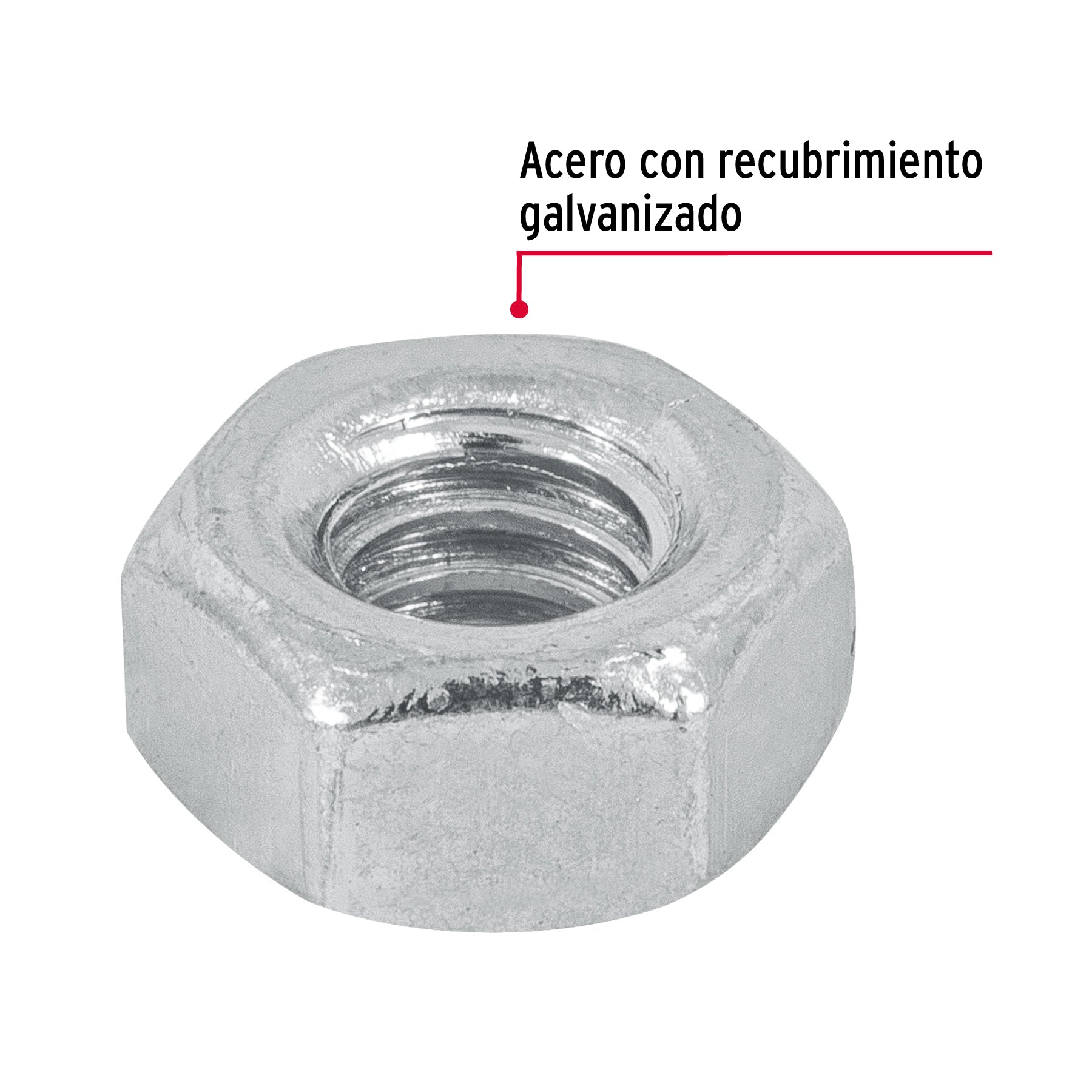 Tuerca Hexagonal 1/4" (6 mm) Fiero Blister 25 Piezas