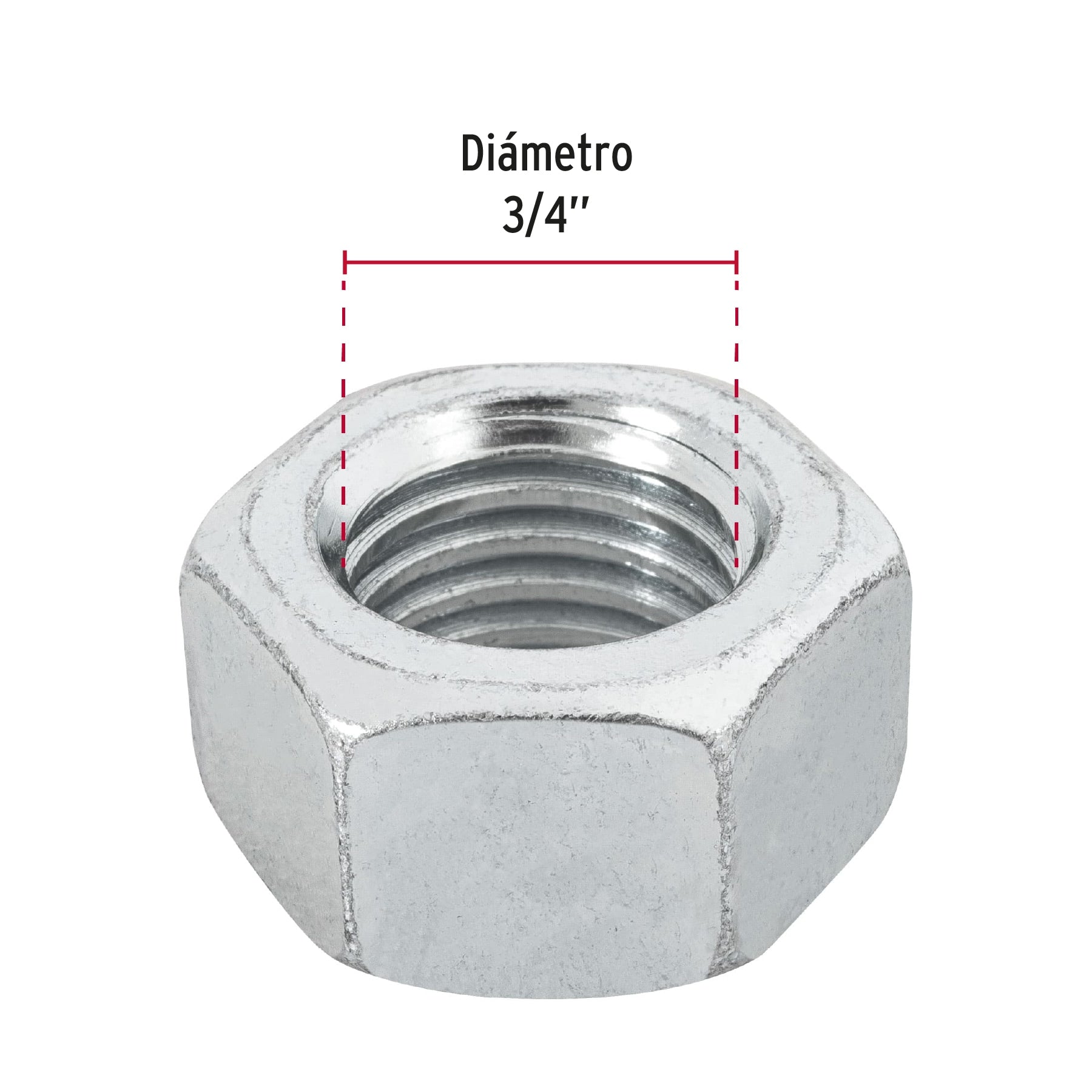 Tuerca Hexagonal 3/4" (19 mm) Fiero Bolsa 15 Piezas