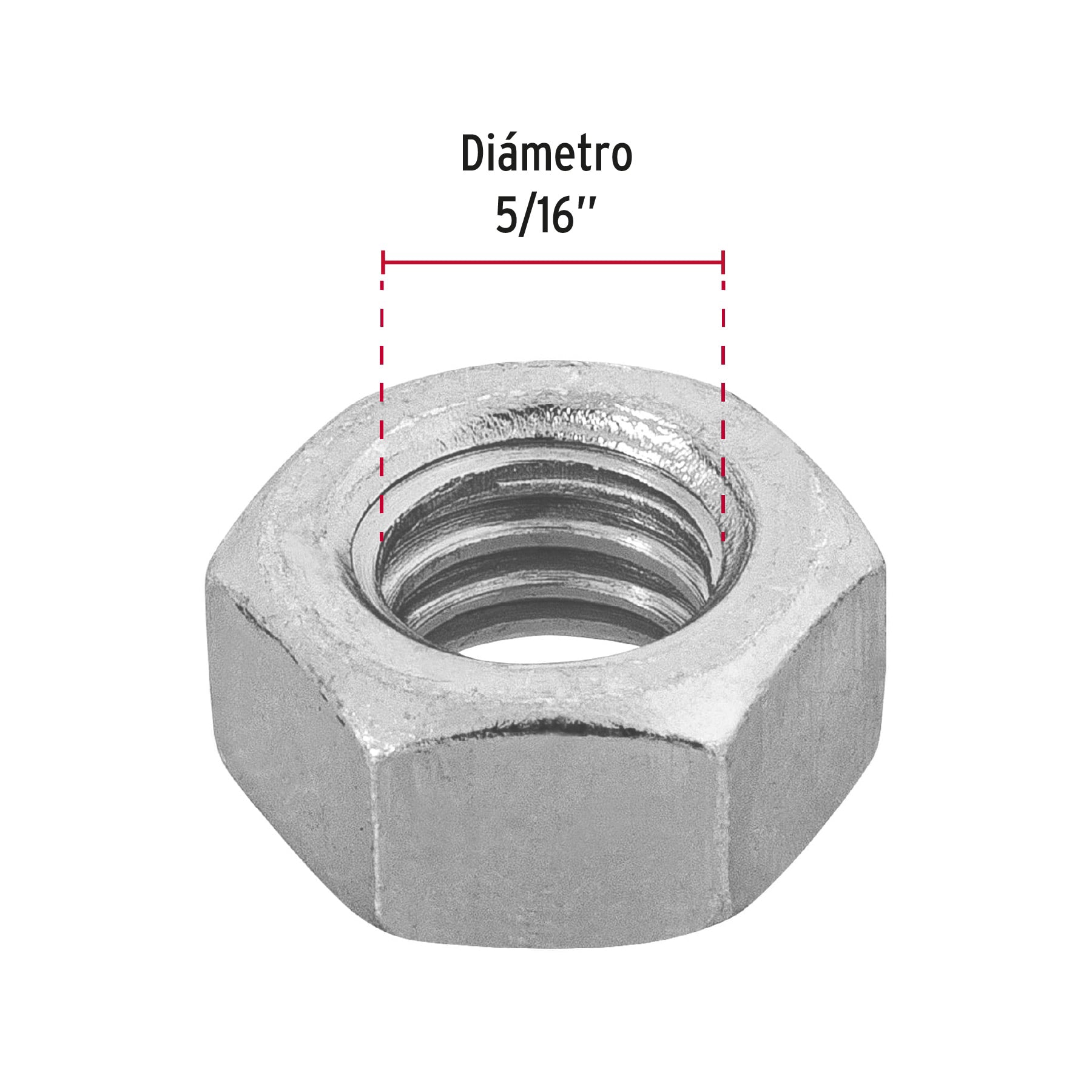 Tuerca Hexagonal 5/16" (8 mm) Fiero Blister 20 Piezas